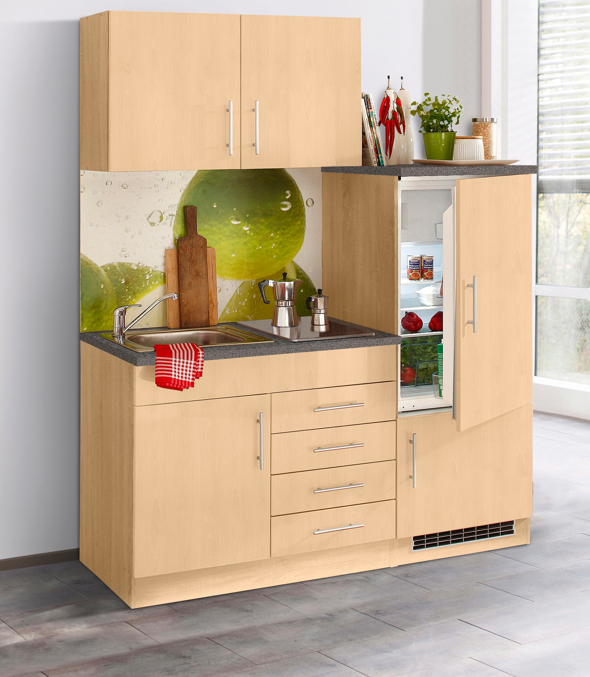 KOCHSTATION Pantryküche »KS-Toledo«, mit E-Geräten, Breite 160 cm