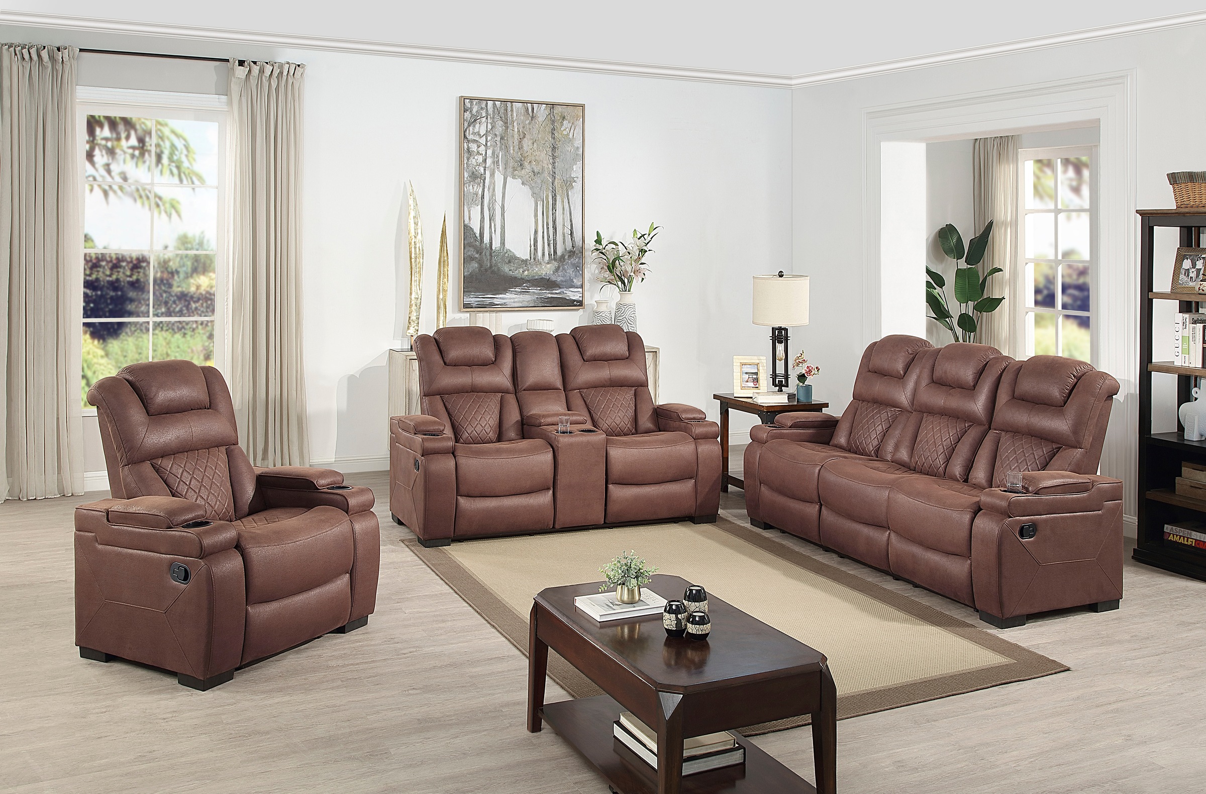 ATLANTIC home collection 2-Sitzer »Faris«, Zwei Relaxfunktionen, Mittelkosole mit Stauraum und Getränkehalter