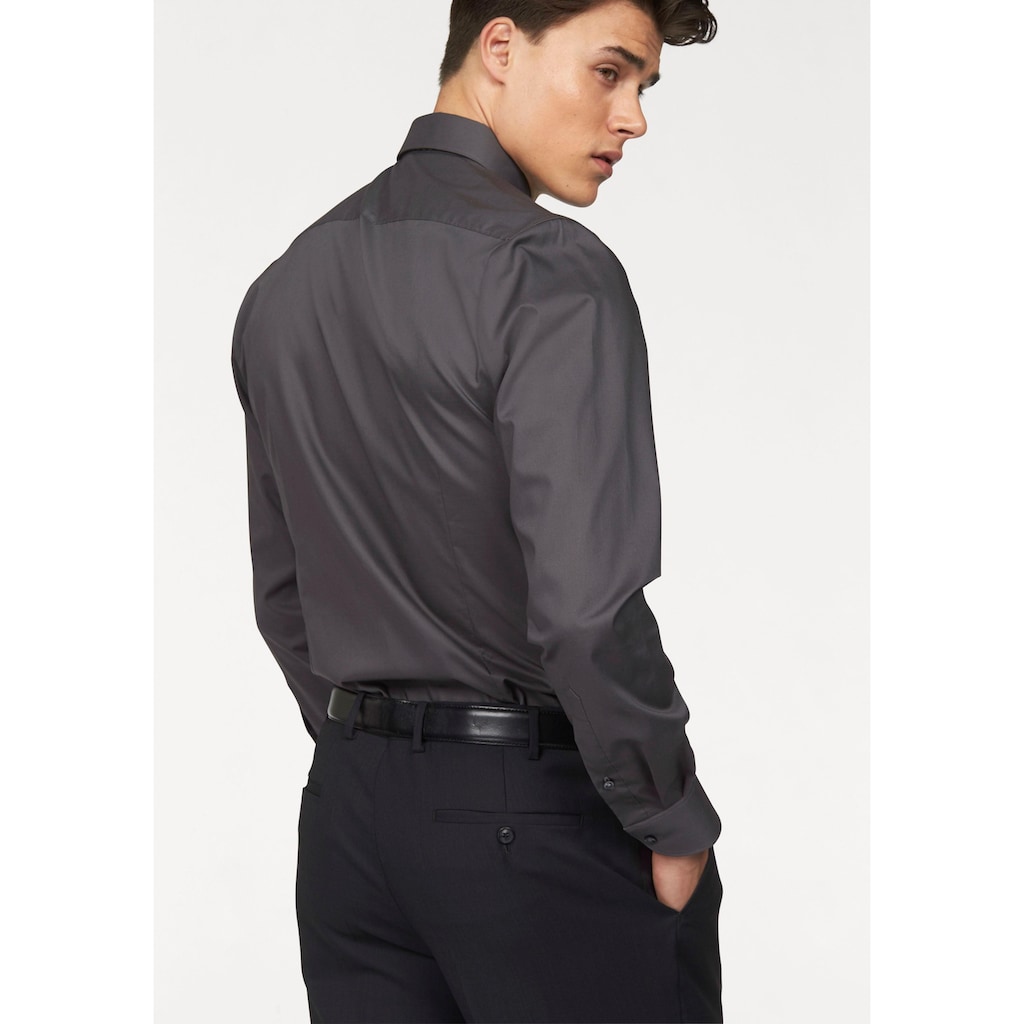 Bruno Banani Langarmhemd »Slim-fit«, Formbeständig durch Elastananteil