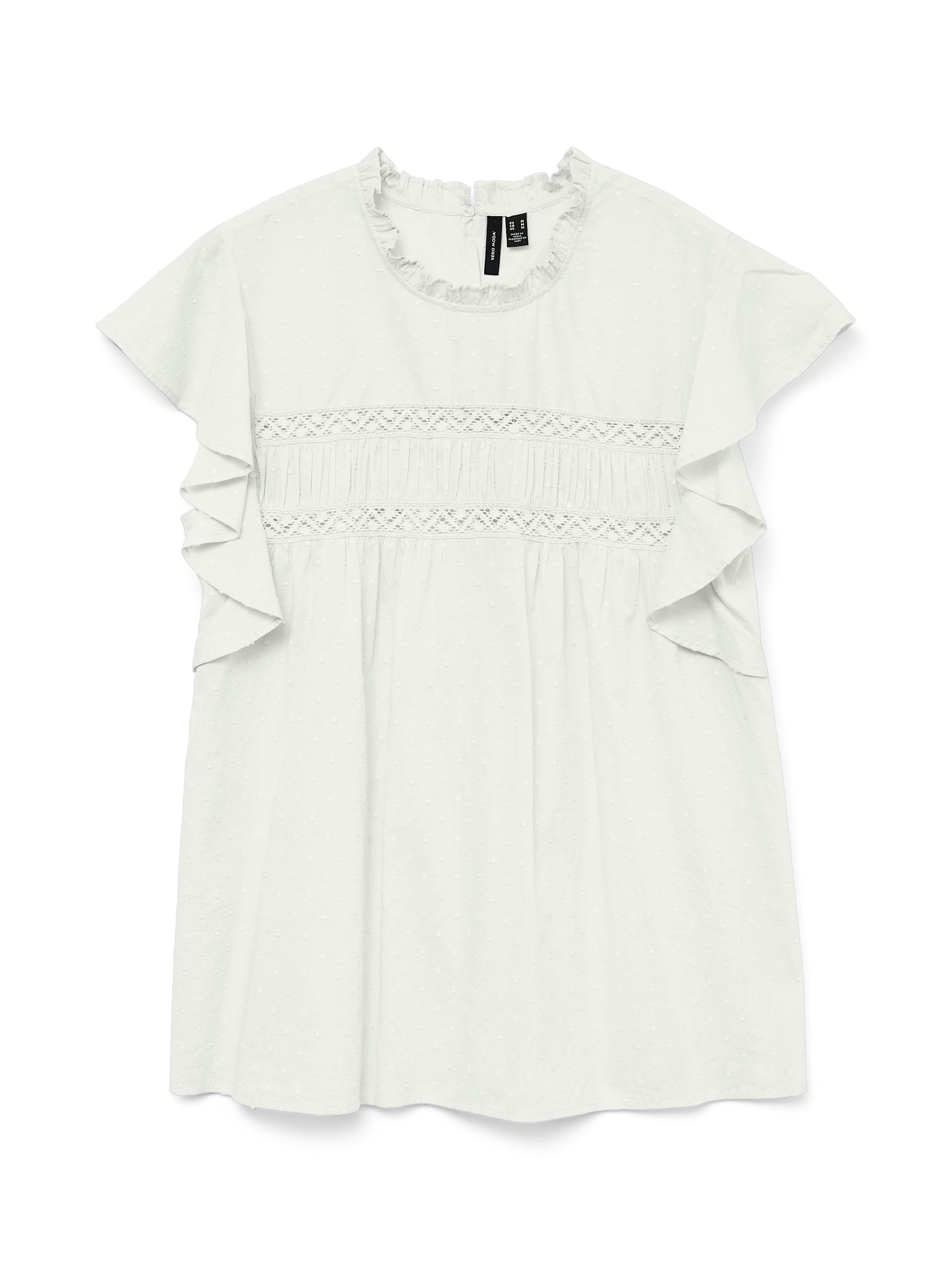 Vero Moda Blusenshirt »VMTRINE SL LACE TOP WVN NOOS« Baumwolle