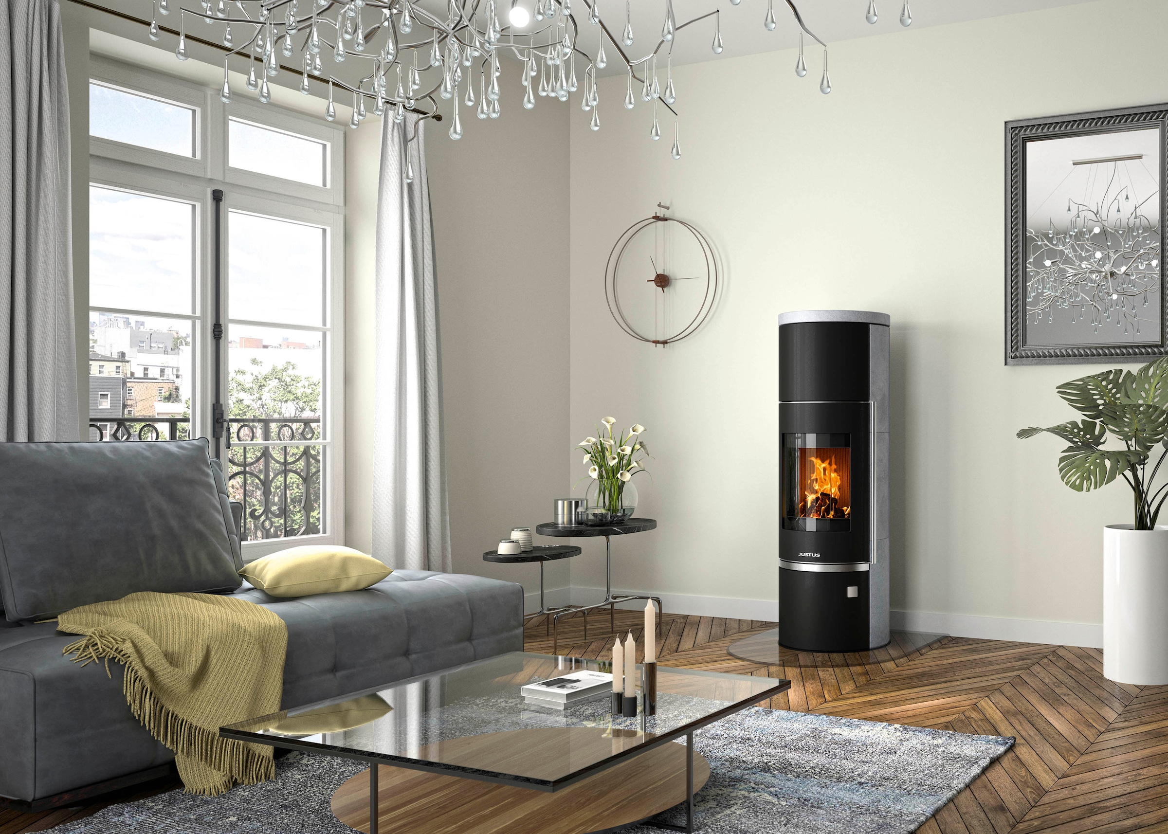 JUSTUS Kaminofen »Faro W+ 2.0 Bianco«