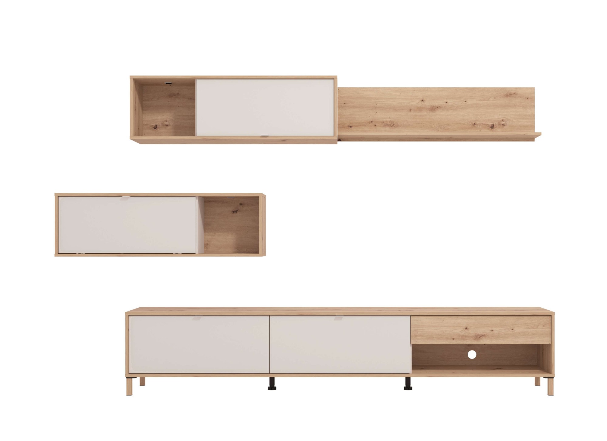 Home affaire Wohnwand »Norwich Anbauwand, Wohnkombination, Wohnzimmer-Set« 4 Stk. tlg.