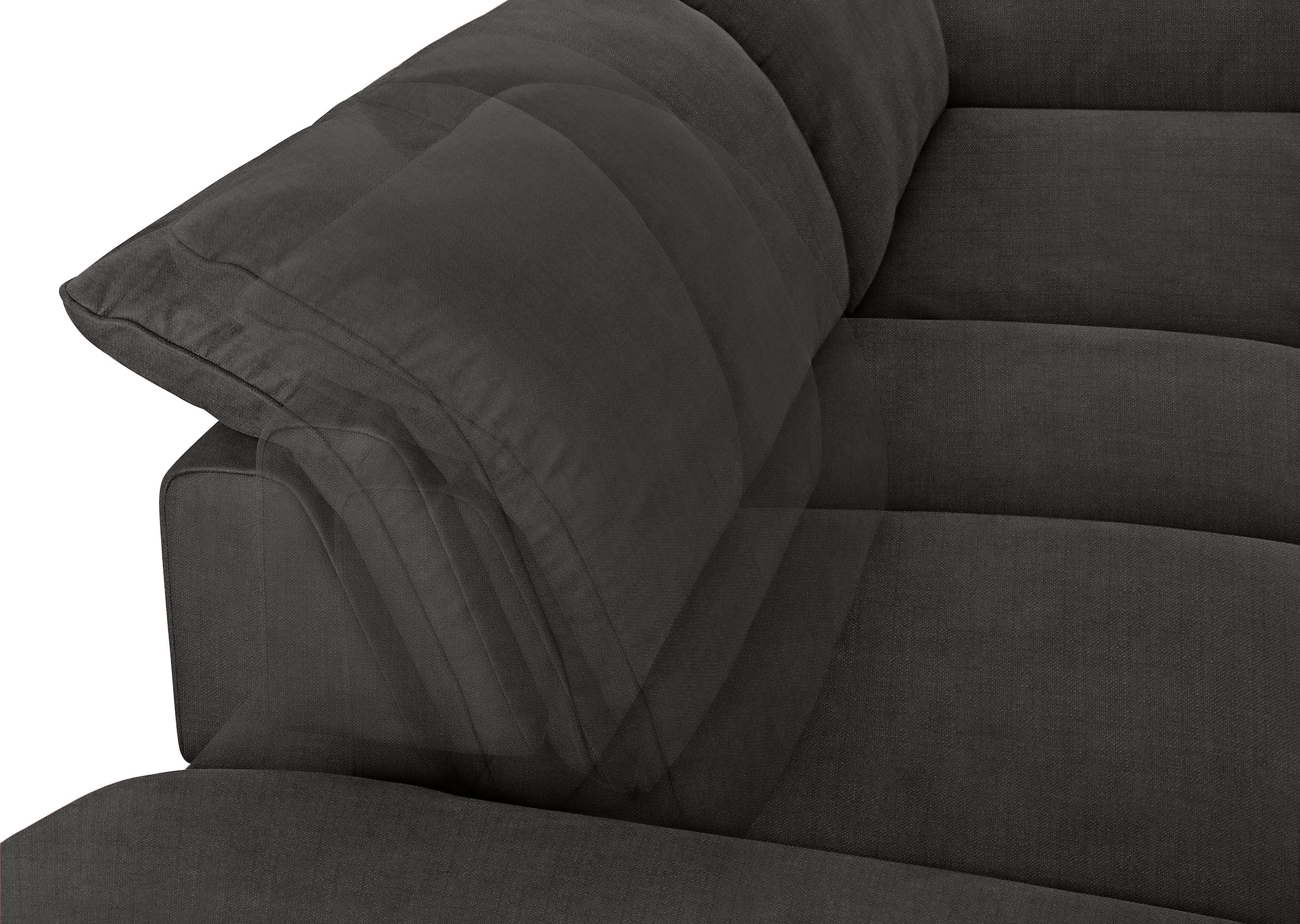 W.SCHILLIG Ecksofa »enjoy&MORE, Designsofa, elegant und bequem, L-Form«, Sitztiefenverstellung, Füße schwarz pulverbeschichtet, Breite 310 cm