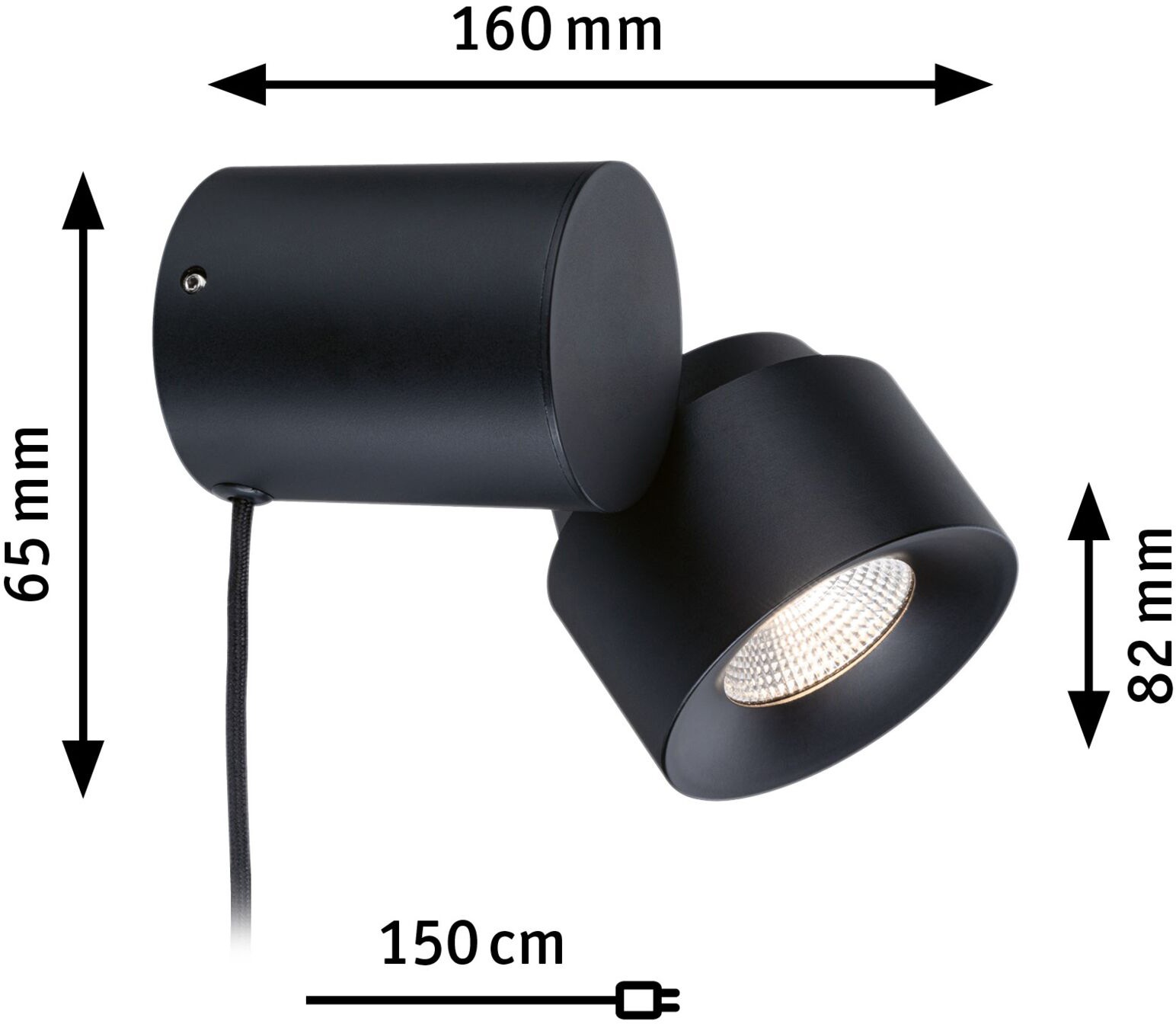 Paulmann Tischleuchte »Puric Pane«, 1 flammig, LED, dimmbar, Schwarz/Grau, Metall