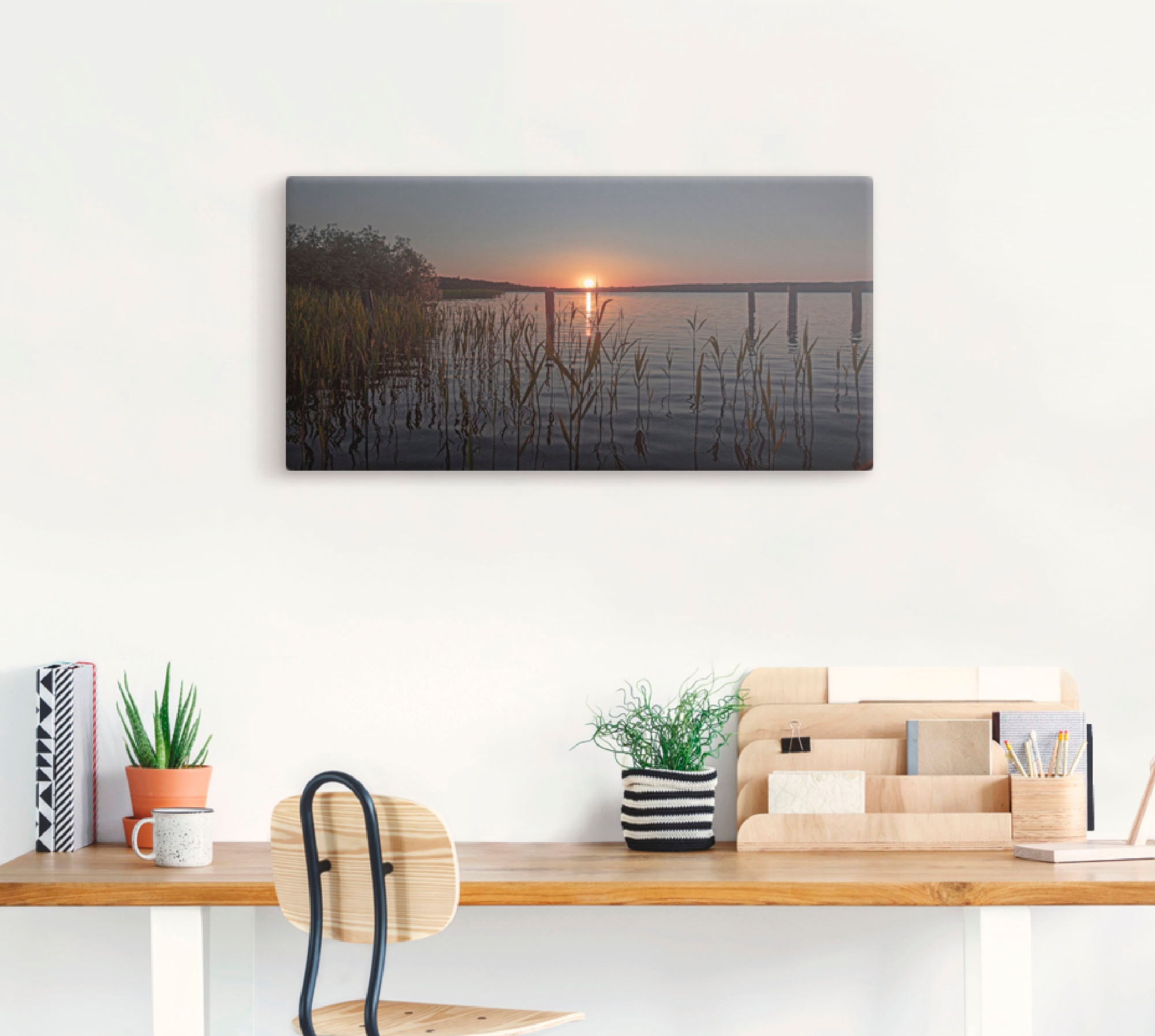 Artland Leinwandbild »Früh morgens am Ratzeburger See II«, Sonnenaufgang & -untergang, (1 St.), auf Keilrahmen gespannt