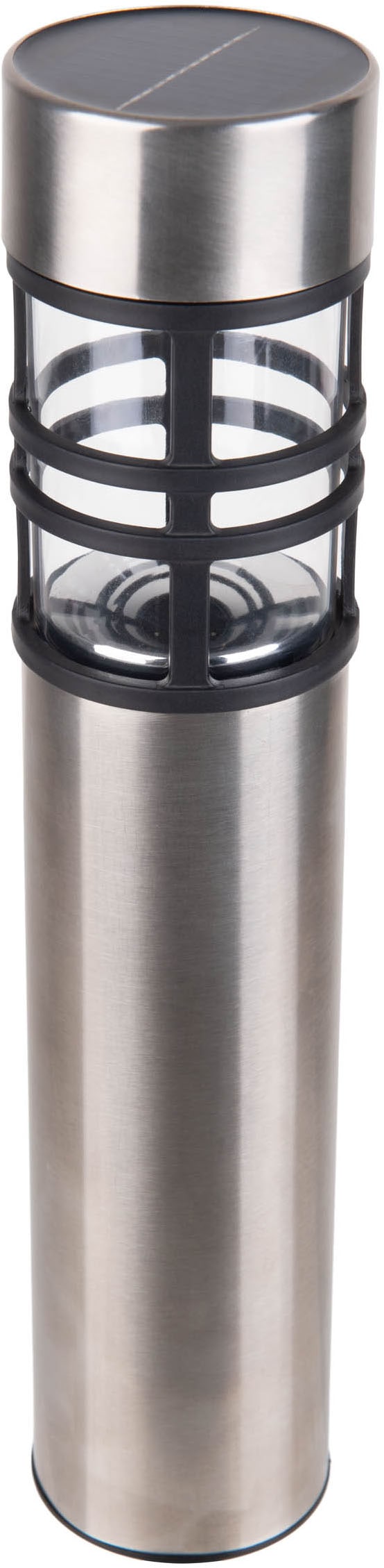 näve LED Solarleuchte »Bobby« LED-Modul 1 Stk. Warmweiß 3er Set, Dämmerungssensor, Schiebeschalter, Höhe 42cm, Edelstahl, IP44