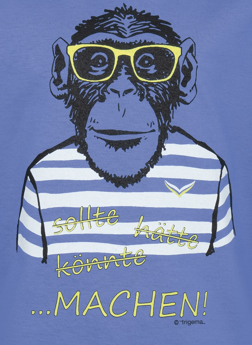 Trigema T-Shirt »TRIGEMA T-Shirt mit großem Affen-Druckmotiv«, (1 tlg.)