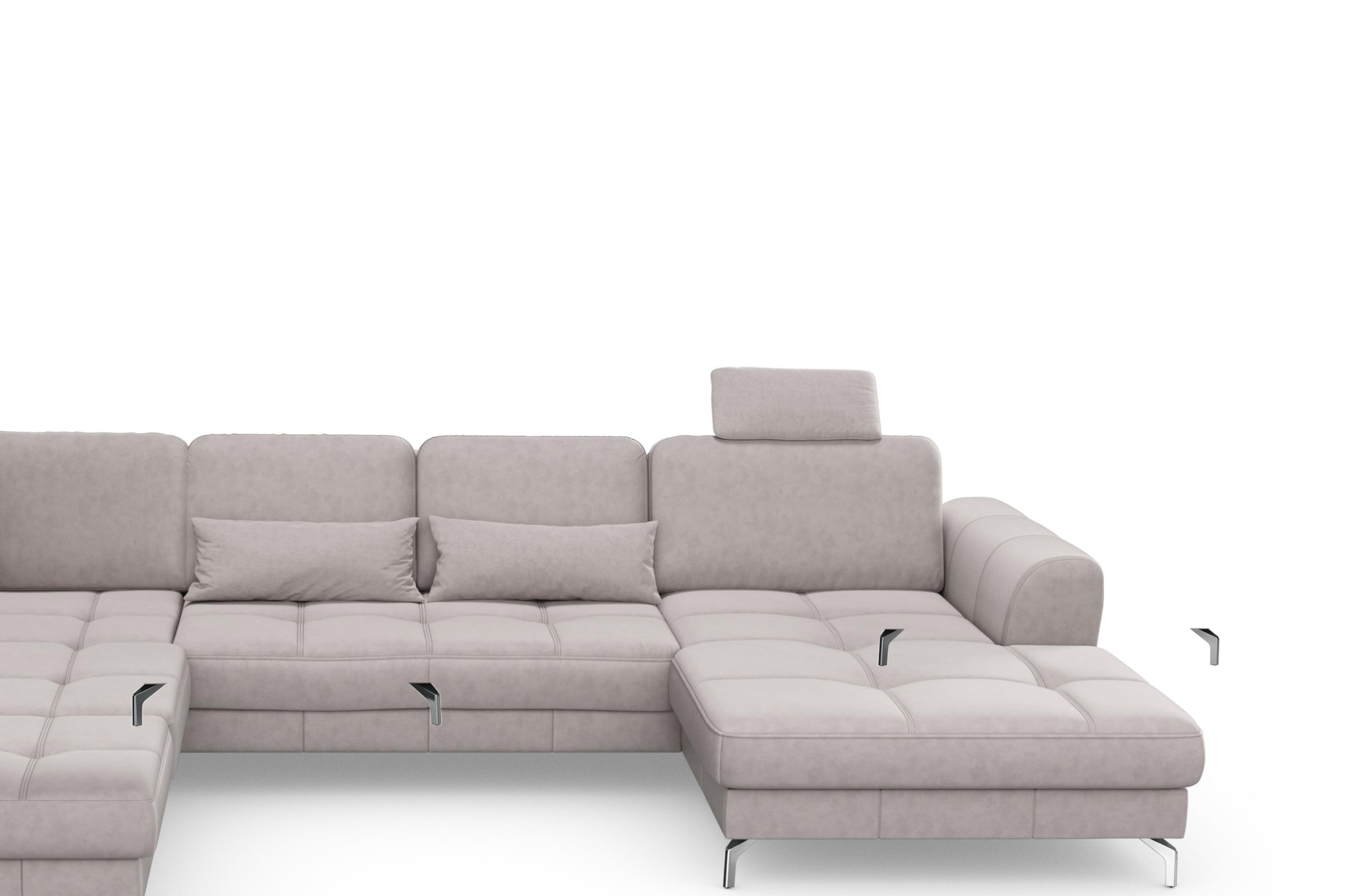 sit&more Wohnlandschaft »Bendigo U-Form« inklusive Sitztiefenverstellung, Bodenfreiheit 12 cm, in 2 Fußfarben