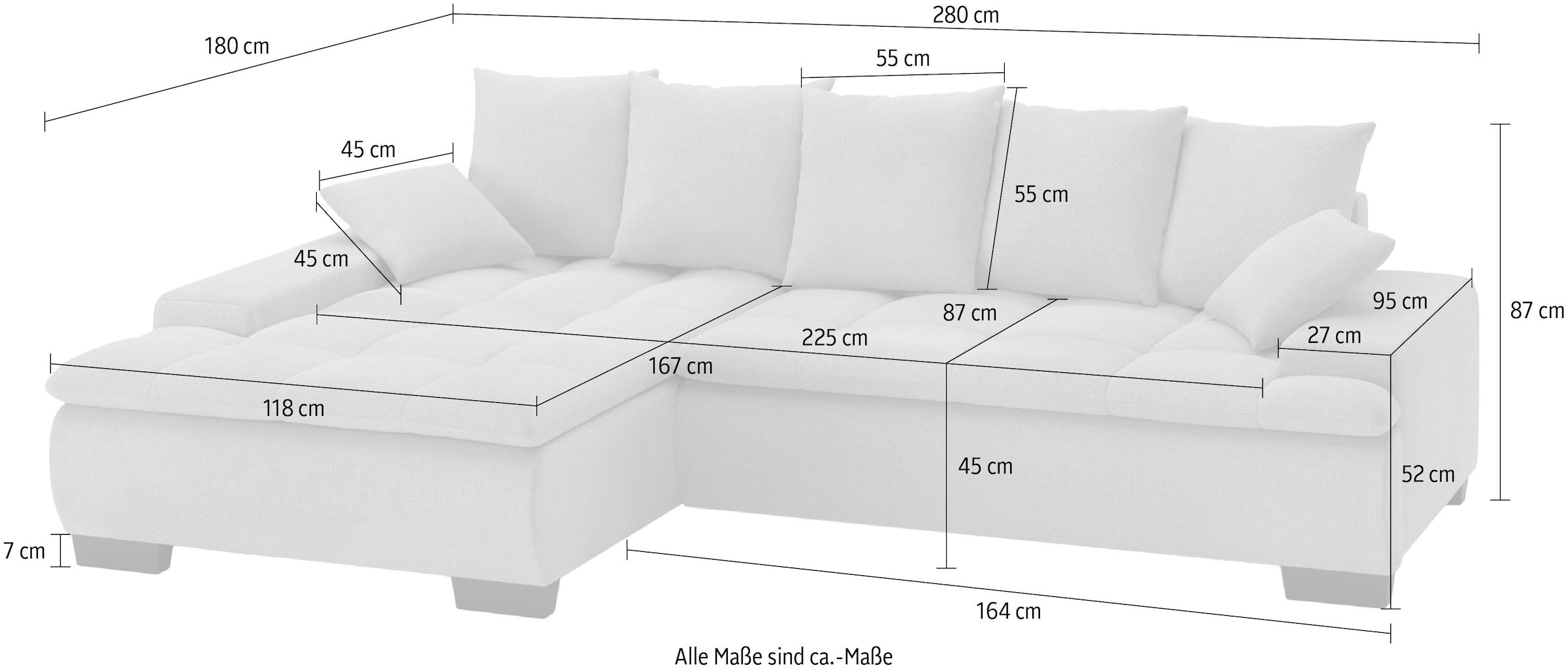 Mr. Couch Polsterecke »Haiti II, L-Form«, mit Kaltschaumpolsterung, wahlweise mit Bett und Bettkasten