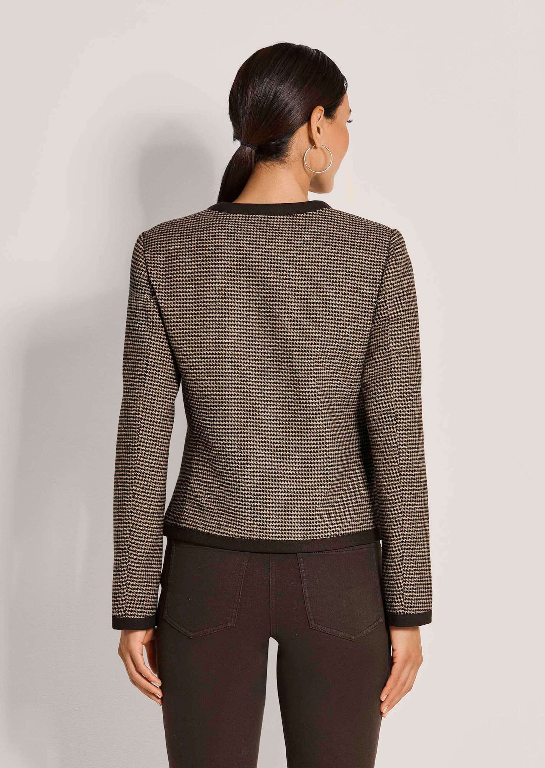 MADELEINE Jackenblazer »Blazer Kragenloser Pepita-Blazer«