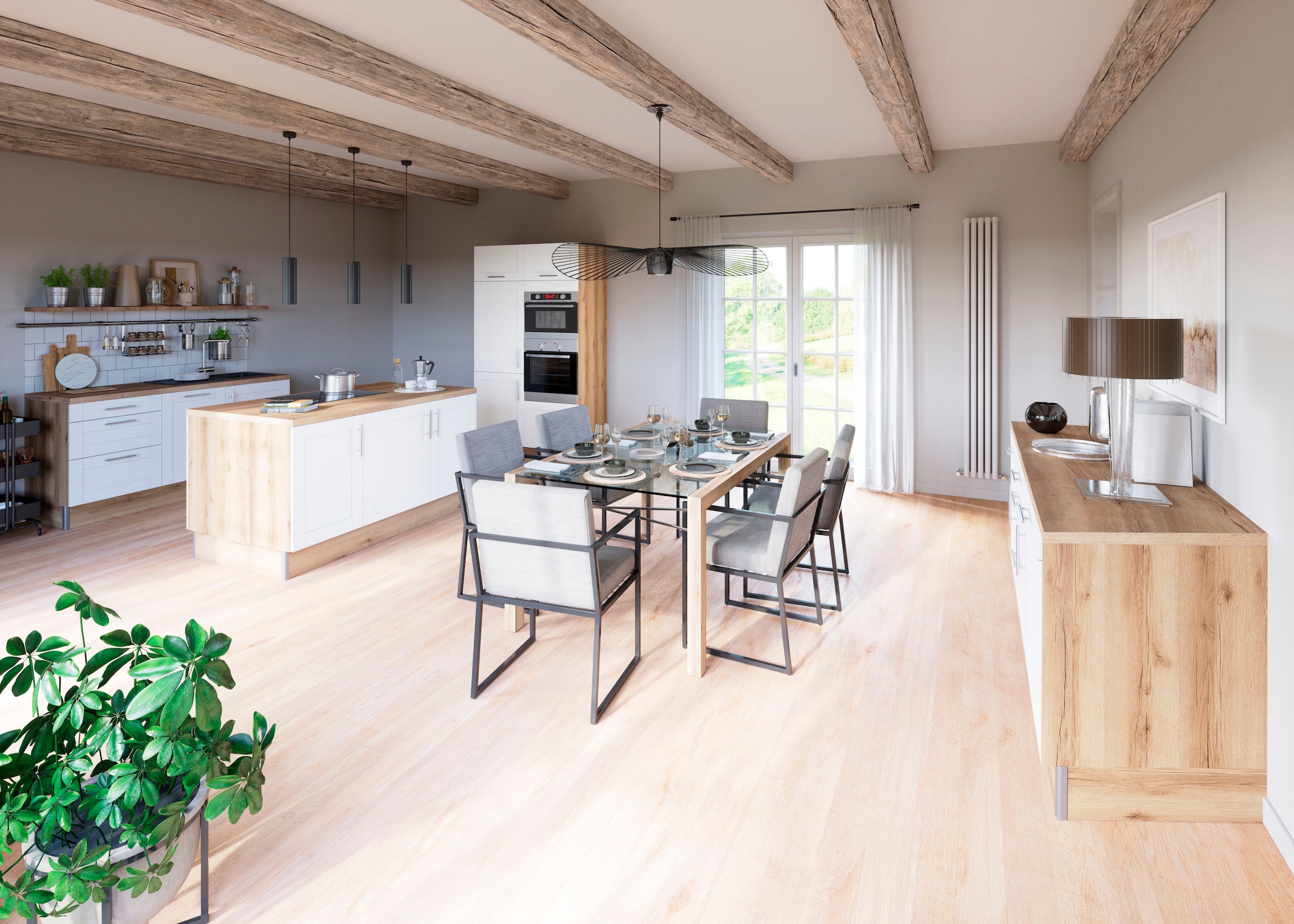 OPTIFIT Küche »Ahus«, 180 cm breit, wahlw.mit E-Geräten, Soft Close Funktion, MDF Fronten