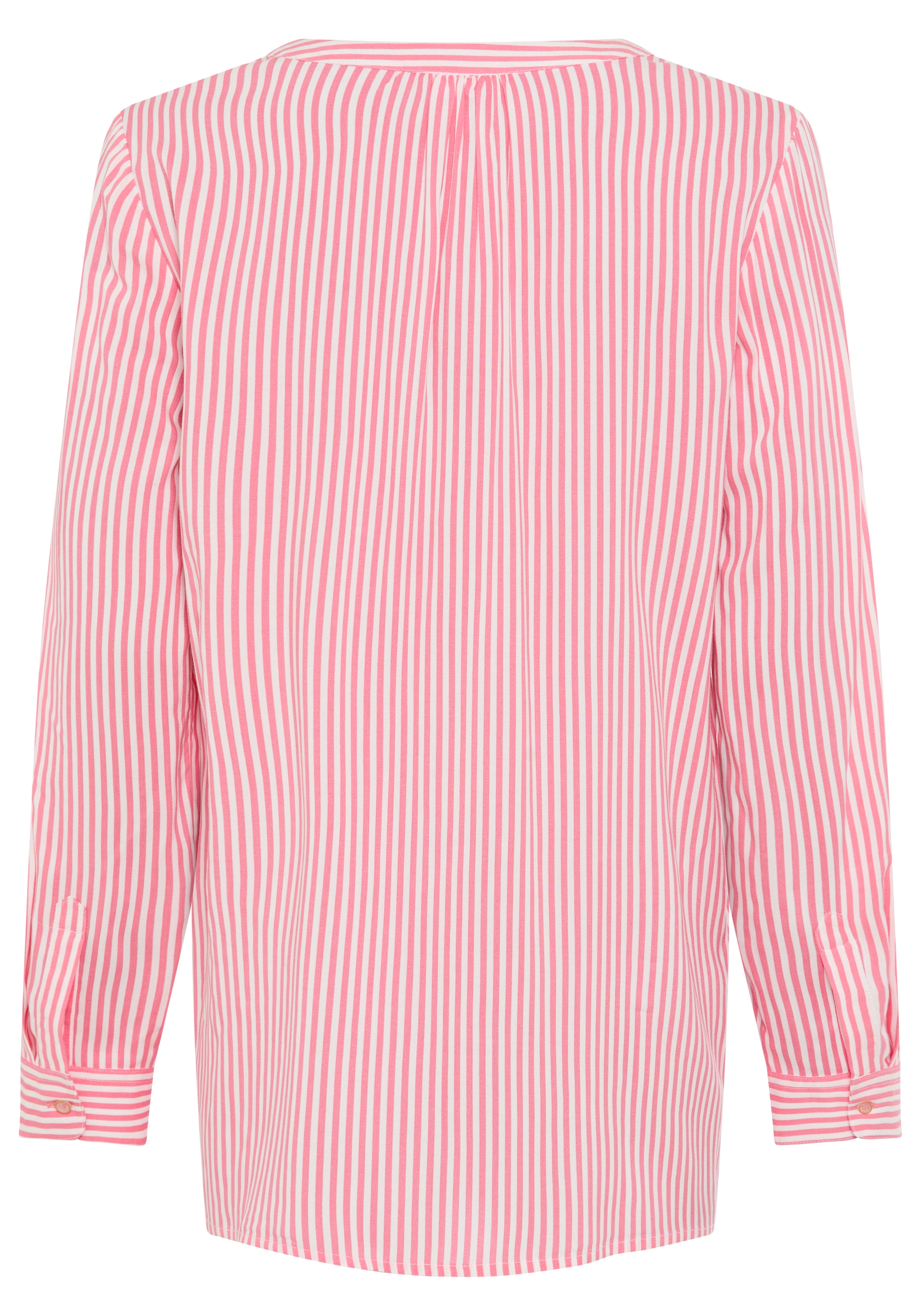 KangaROOS Schlupfbluse Langarmbluse, figurumspielende Passform, Rundhalsausschnitt