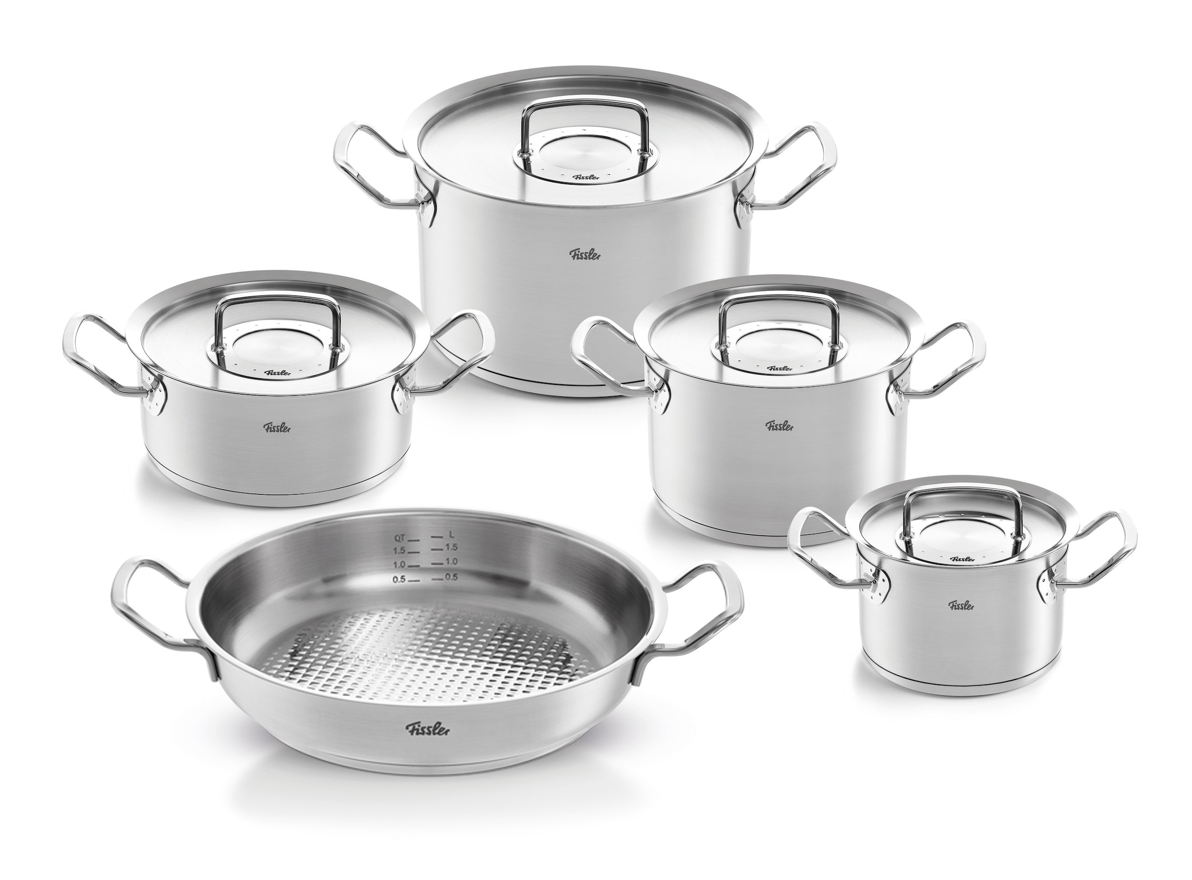 Original Profi Collection Topf-Set mit Pfanne mit Haltegriffen 5 El.