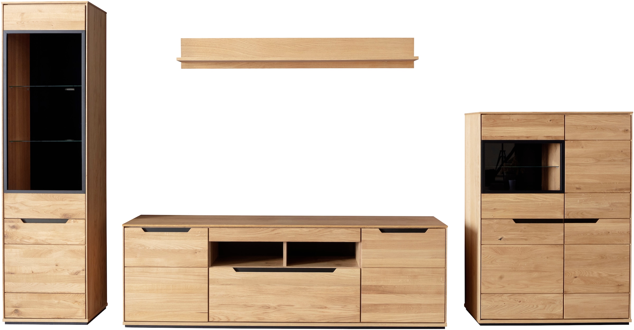 MCA living Wohnwand »Araya Wohnkombination II« Komplett-Set, optional: Glaskantenbeleuchtung, 4 Stk. tlg.