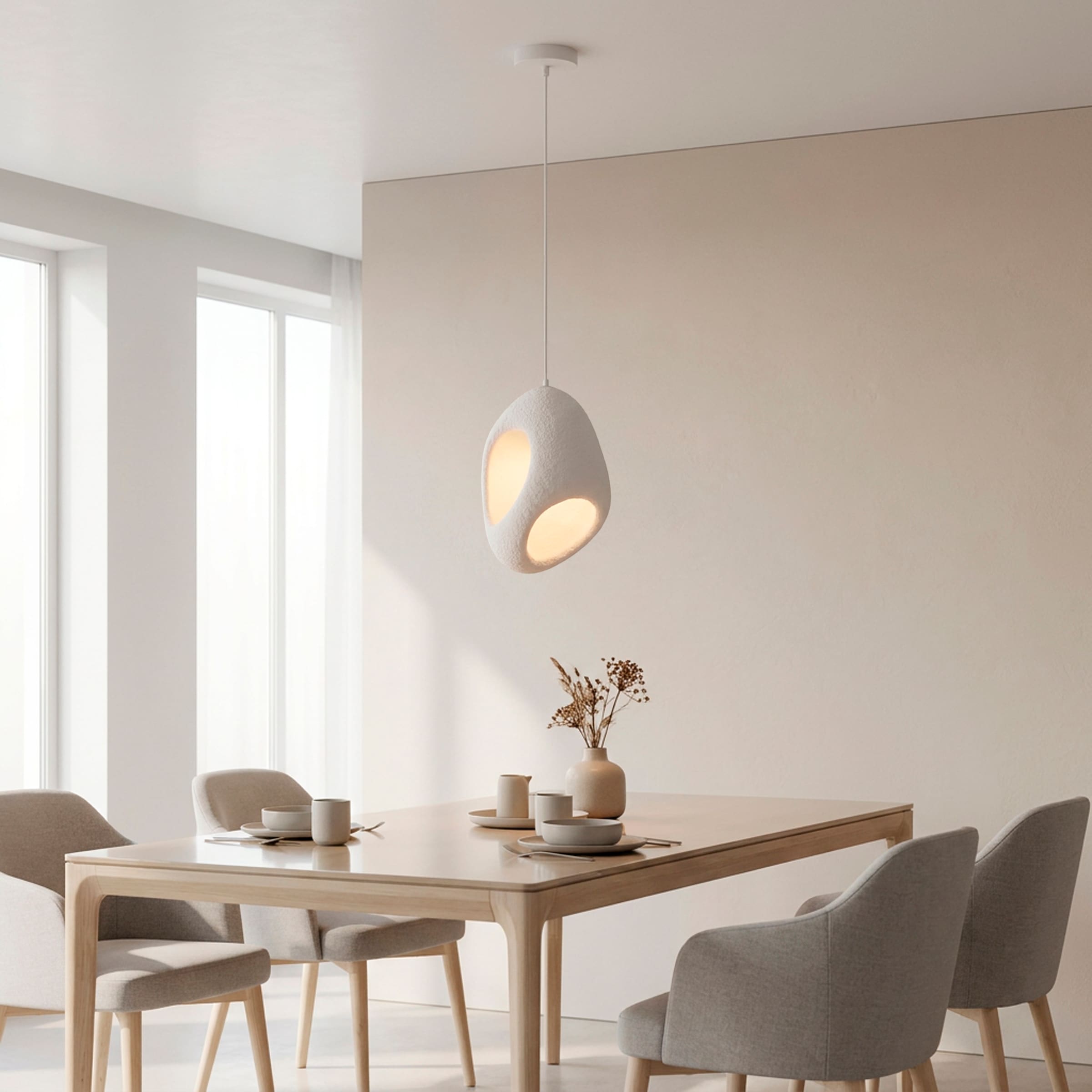 JUST LIGHT Pendelleuchte »ARTONI« E27 1 Stk. Exklusive Leuchtmittel, Höheneinstellbar, Lampenschirm in Steinoptik