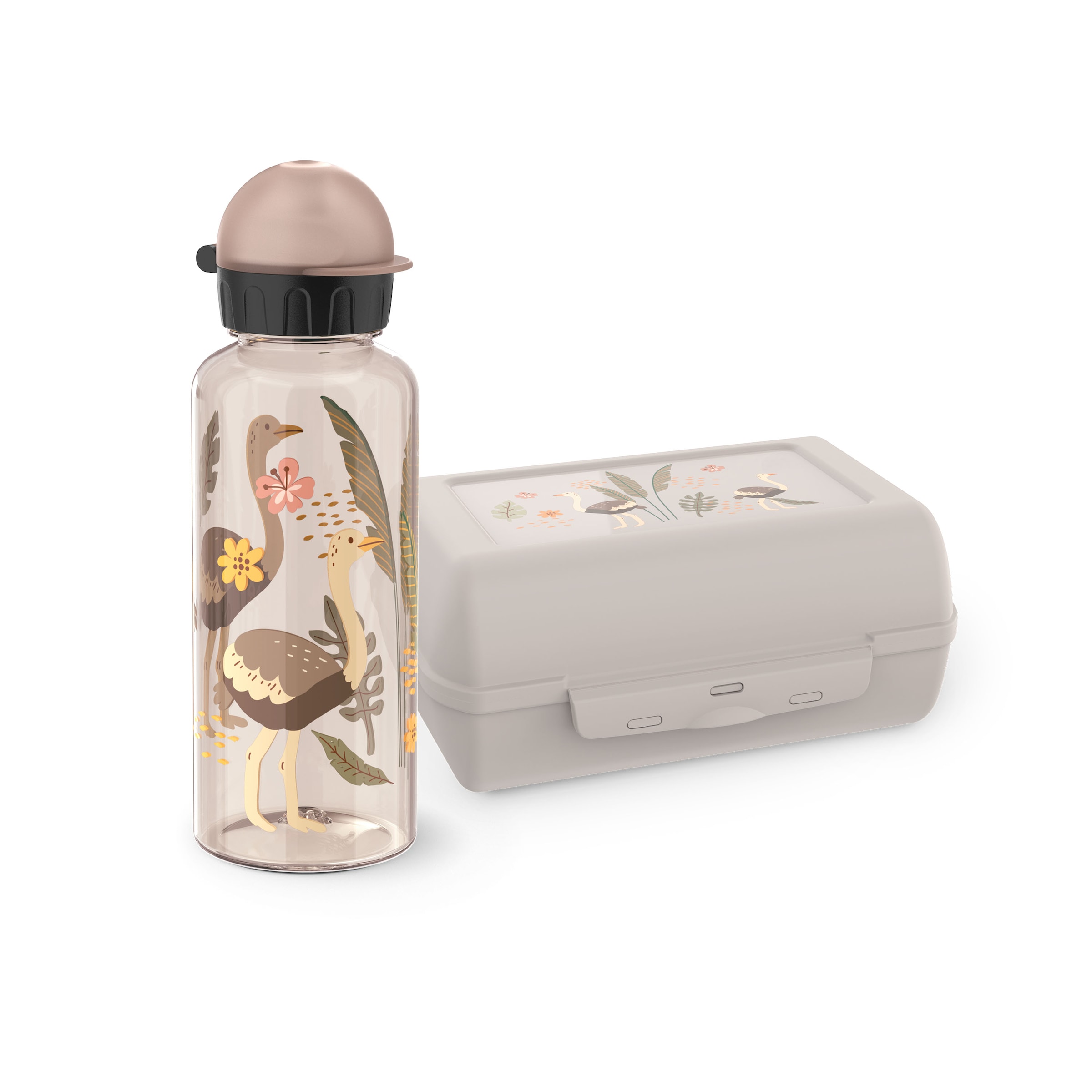 Emsa Kindergeschirr-Set »Kids« Tritan-Trinkflasche, 0,6 l, Vorratsdose mit herausnehmbarem Trenner