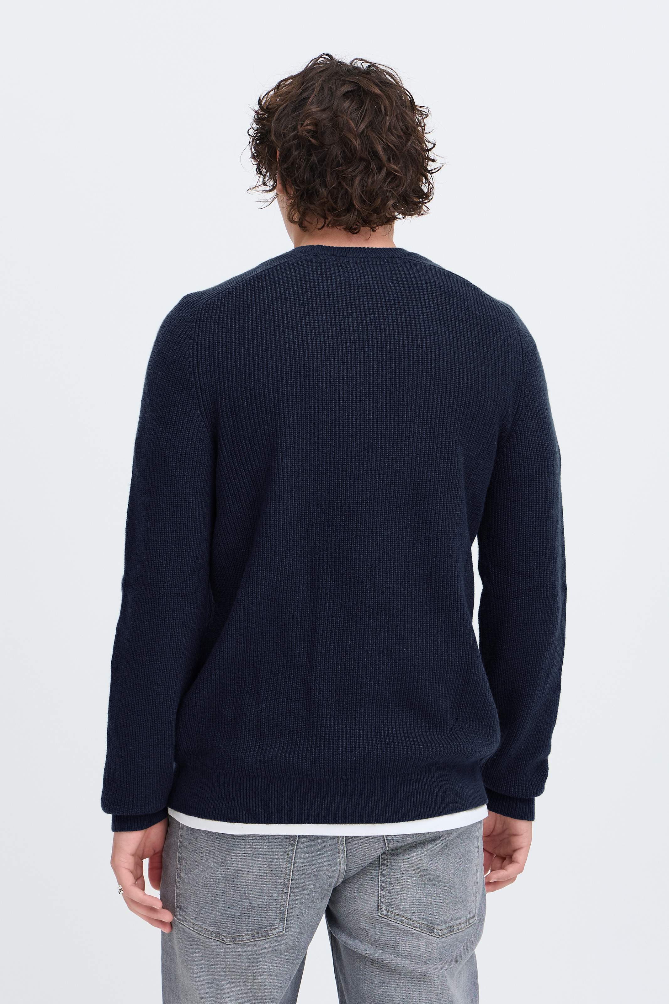 Blend Rundhalspullover »BHBOS KNIT« Materialmix, regular fit