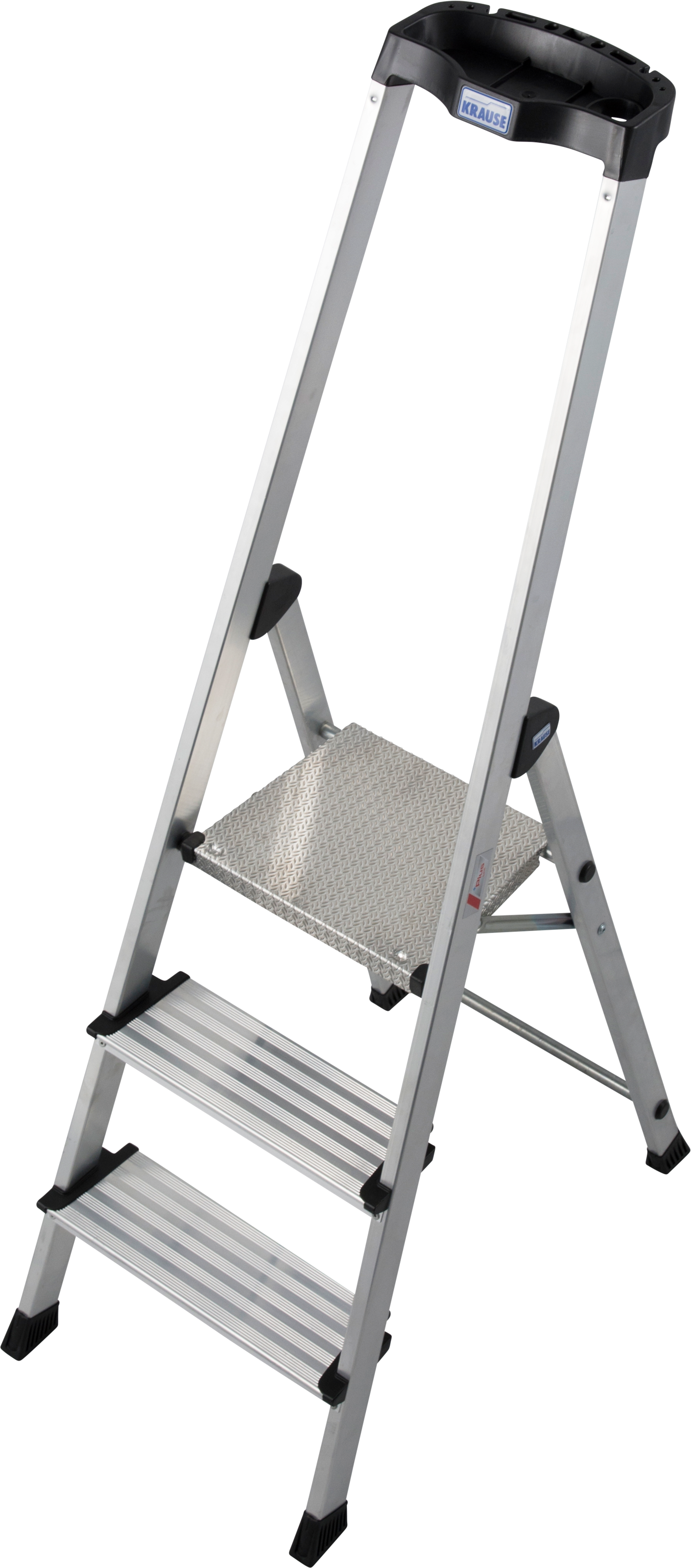 KRAUSE Stehleiter "Safety Plusline" Aluminium, 3 Stufen, Arbeitshöhe ca. 265 cm