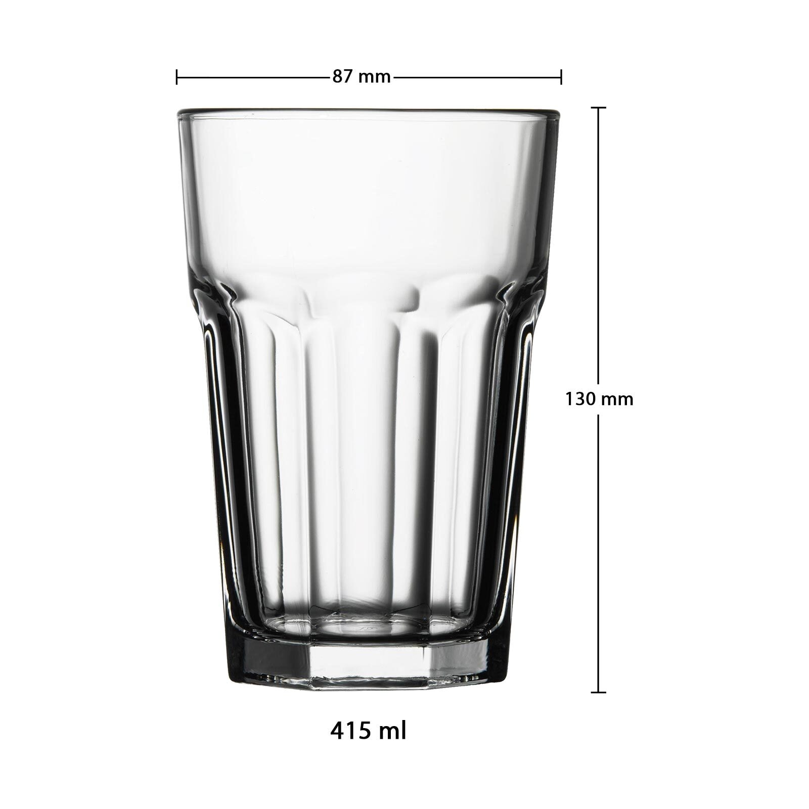 Pasabahce Longdrinkglas »Longdrinkgläser Casablanca 415 ml 24er Set transparent« Spülmaschinengeeignet, Stapelbar
