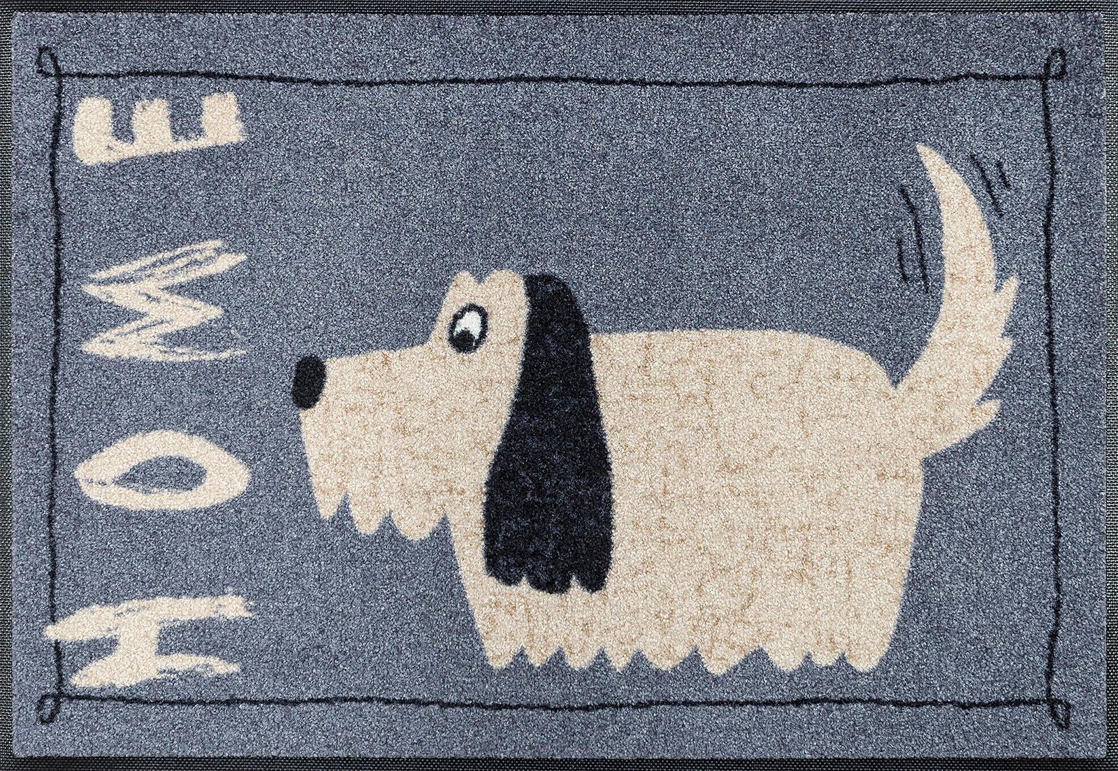 »Doggy mit Hund, Home«, Kleen-Tex Motiv Spruch, rechteckig, by wash+dry rutschhemmend Fußmatte Schmutzfangmatte,