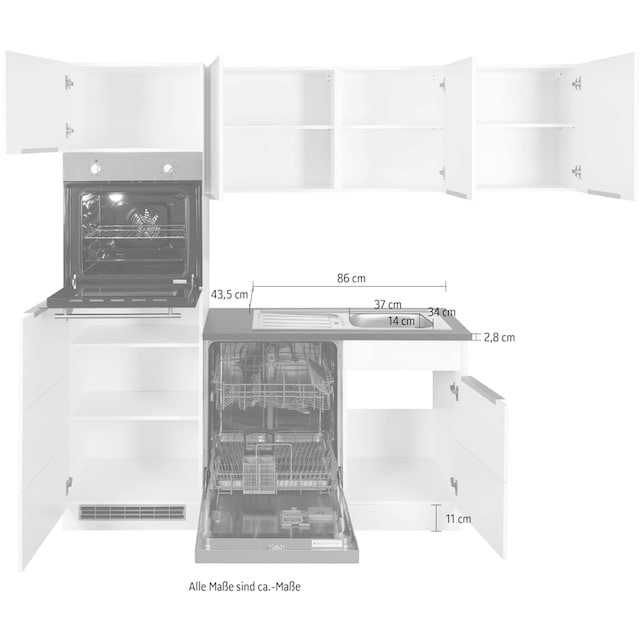 HELD MÖBEL Winkelküche »Brindisi«, mit E-Geräten, Stellbreite 230/170 cm  bequem bestellen