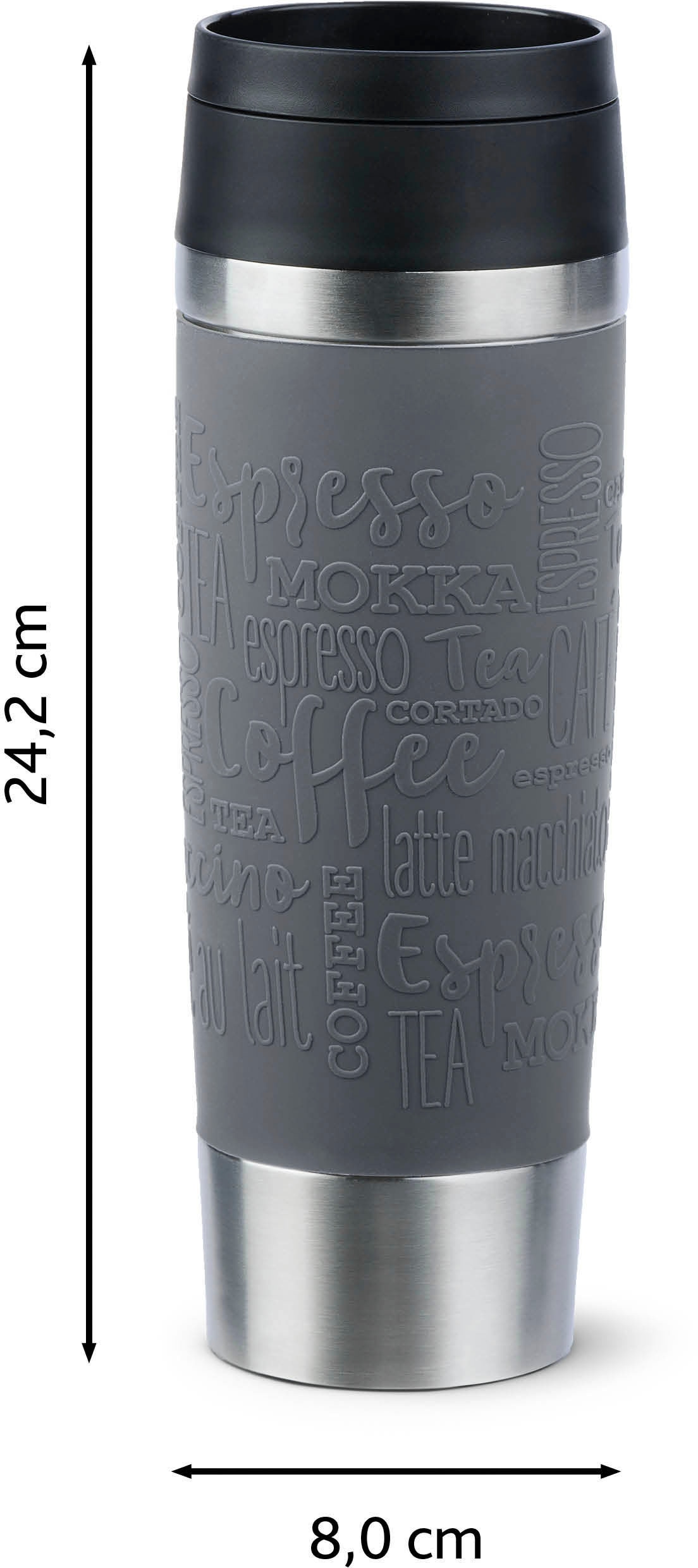 Emsa Thermobecher »Travel Mug Classic, mit 360°-Trinköffnung«, 4h heiß, 8h kalt - 360 ml / 6h heiß, 12h kalt - 500 ml, 100% dicht