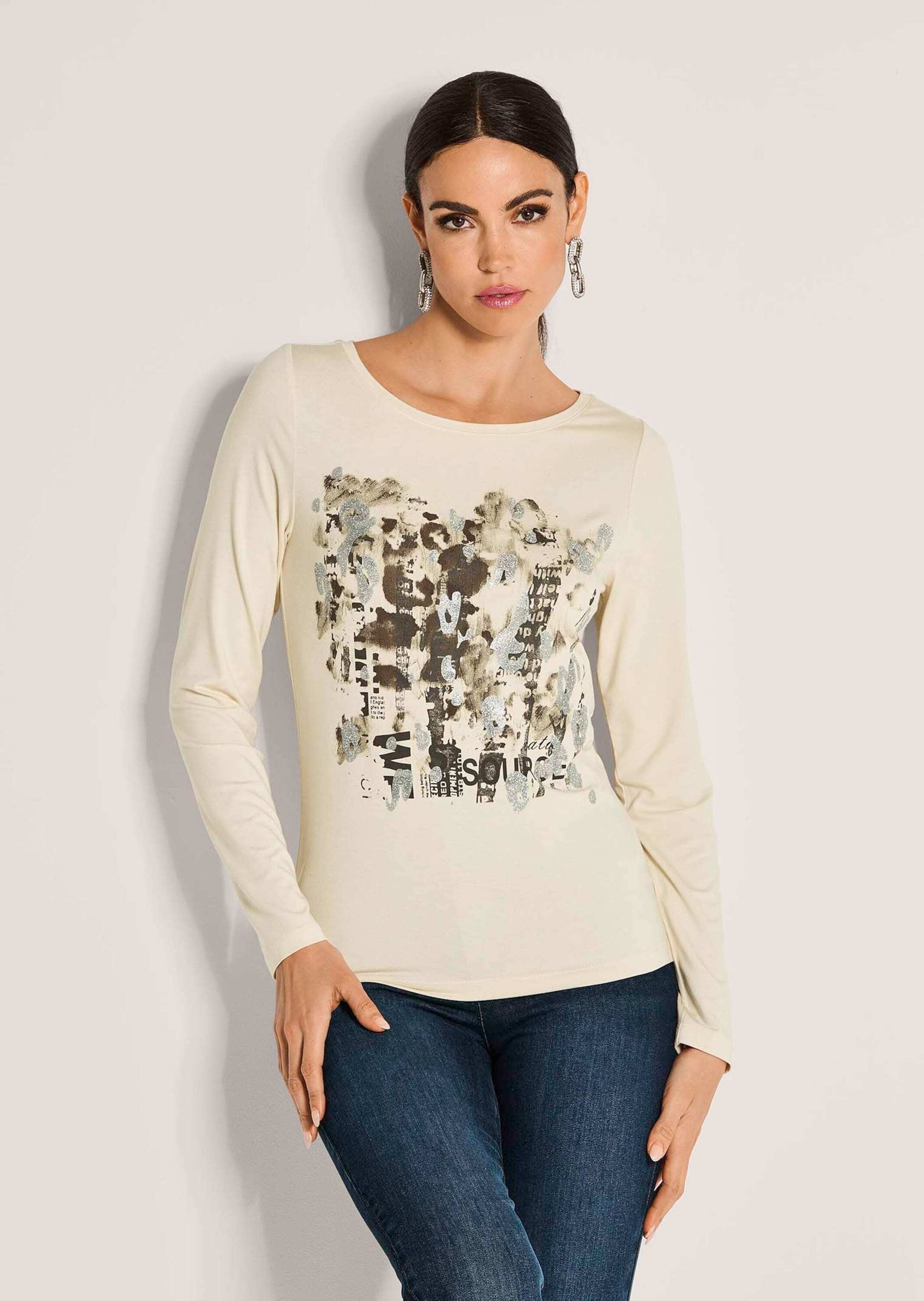 MADELEINE Langarmshirt »Blusenshirt Glamouröses Oberteil mit Straßakzenten«