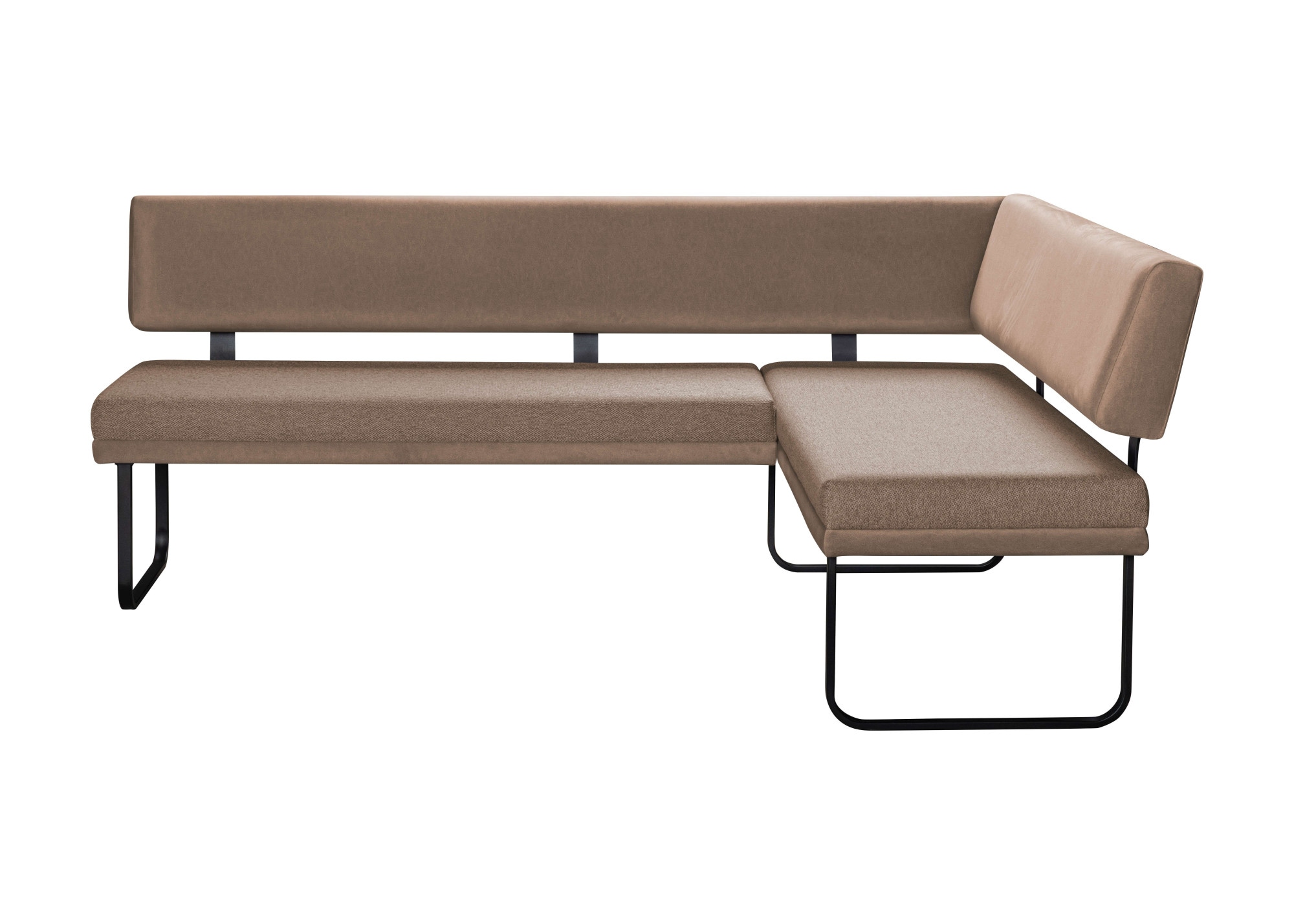 OTTO home Eckbank »Gabi Esszimmerbank, Bank, Küchenbank, Polsterbank« Gestell aus matt-schwarzem Flachmetall, stabil, 2-Stoff-Design