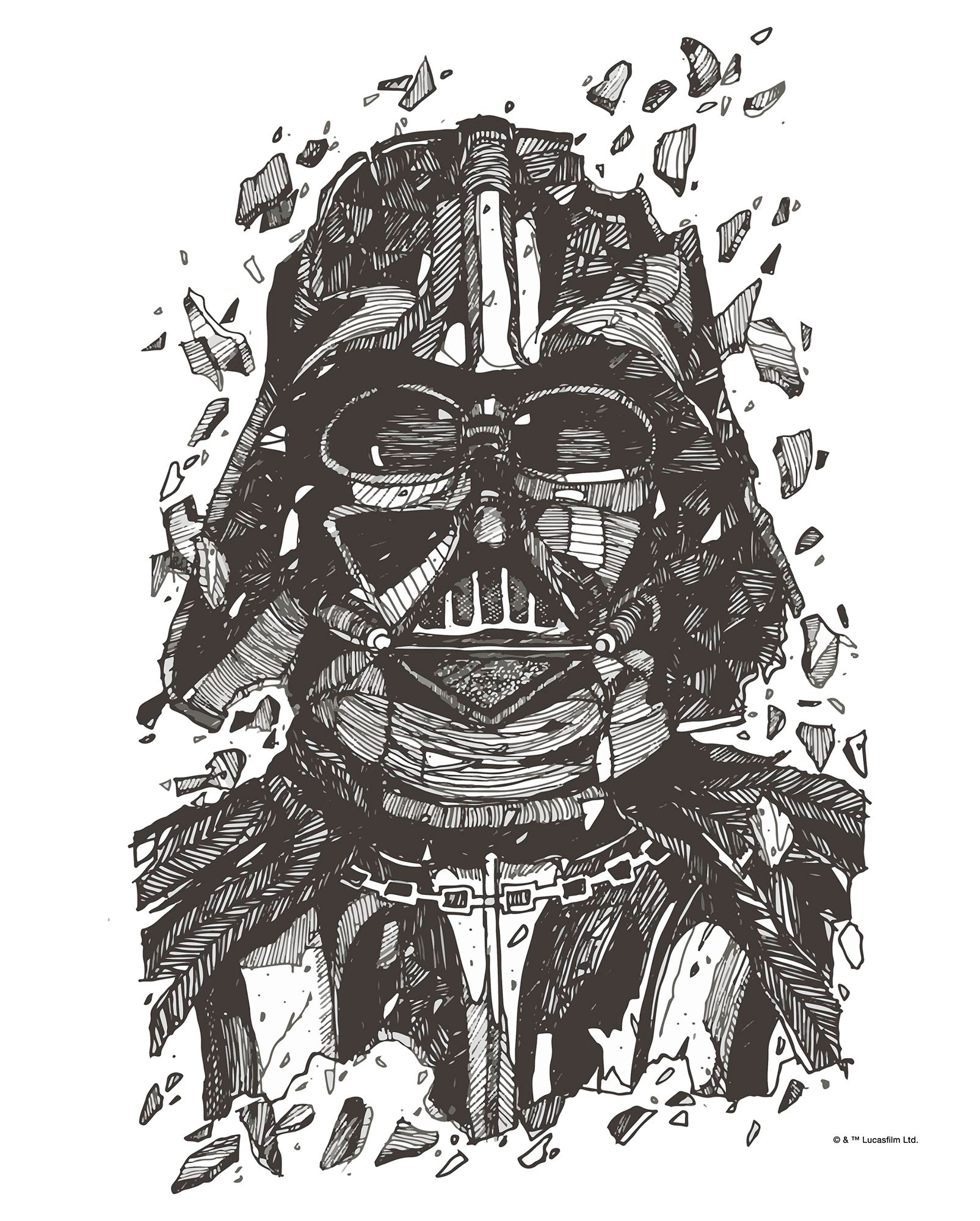 KOMAR Poster d'Art Star Wars Dark Vador Dessin - 40 x 50 cm