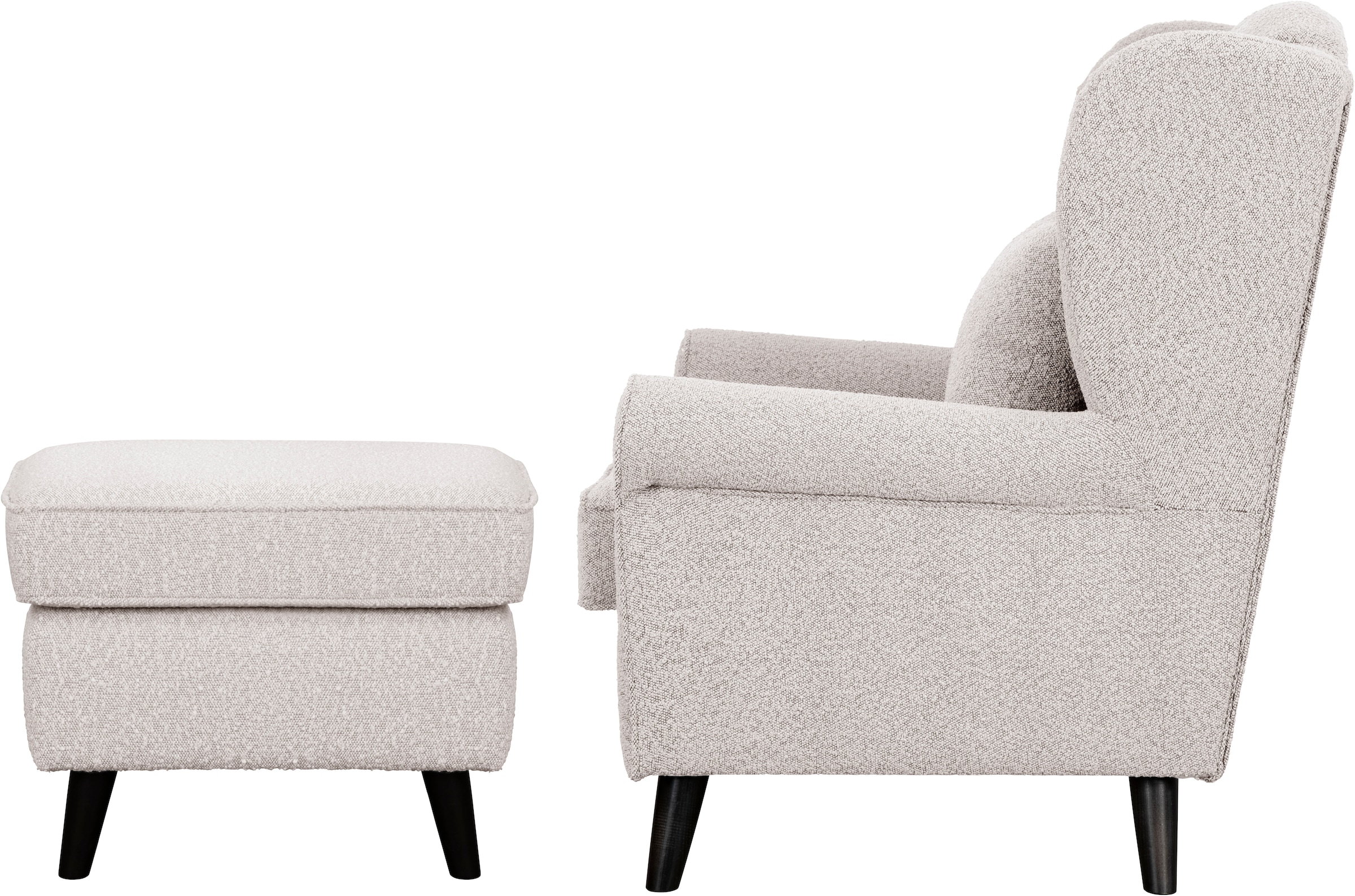 Home affaire Sessel »Ohrensessel CHISTELLE, wahlweise mit Polsterhocker«, mit Wellenunterfederung, Maße: B/T/H: 81/87/99 cm