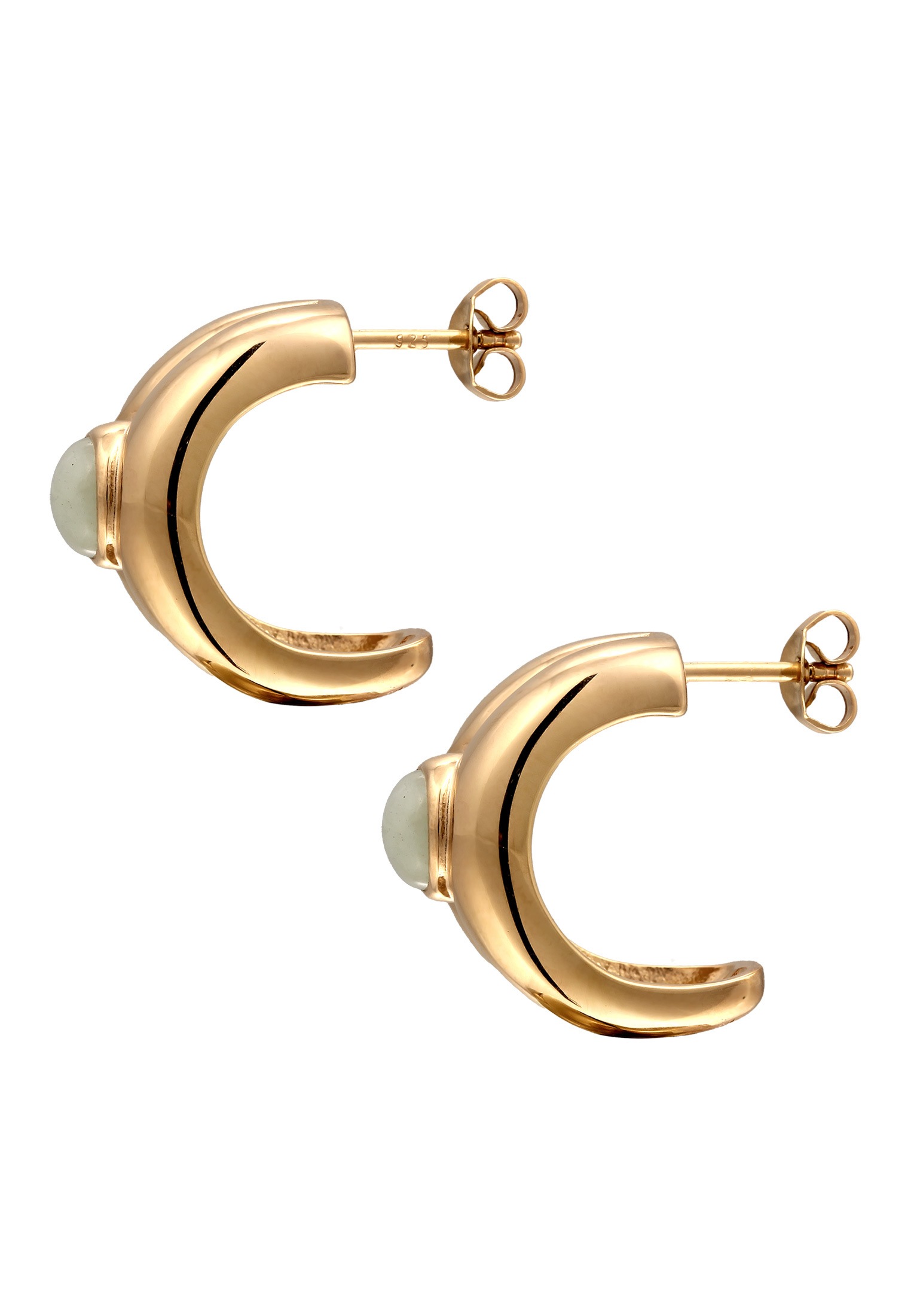HAZE & GLORY Paar Ohrstecker »Ohrringe Ohrstecker Jade Grün 925 Sterling Silber vergoldet«