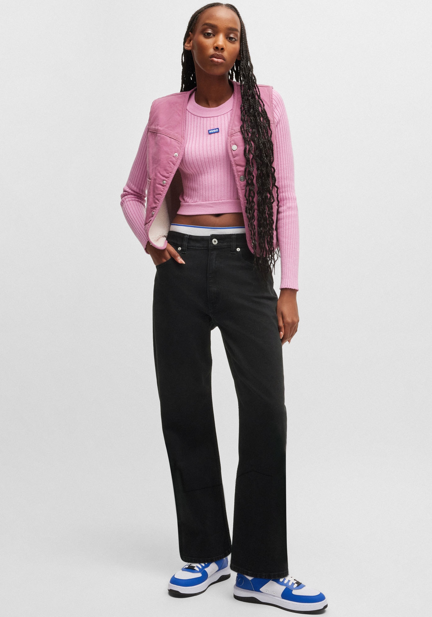 HUGO Blue Straight-Jeans »Elyah«, Straight Fit Jeans mit hoher Leibhöhe, Tall Länge 36