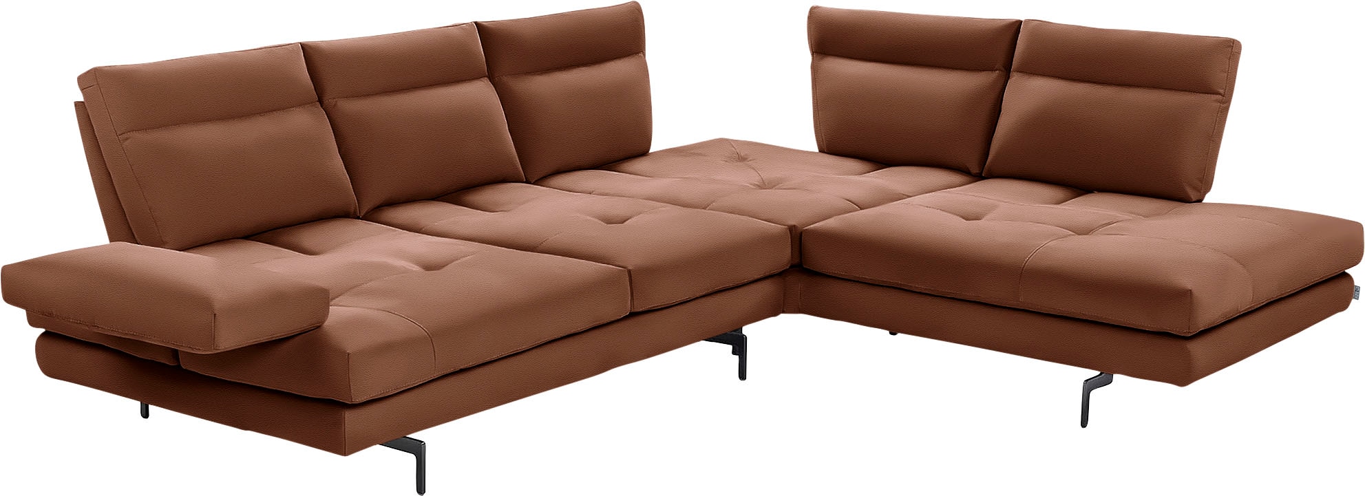 CALIA ITALIA Ecksofa »Toby Wing, L-Form, Designsofa mit sensationellem Sitzkomfort«, Sitztiefenverstellung, funktionale Ecke, Füße in schwarz matt