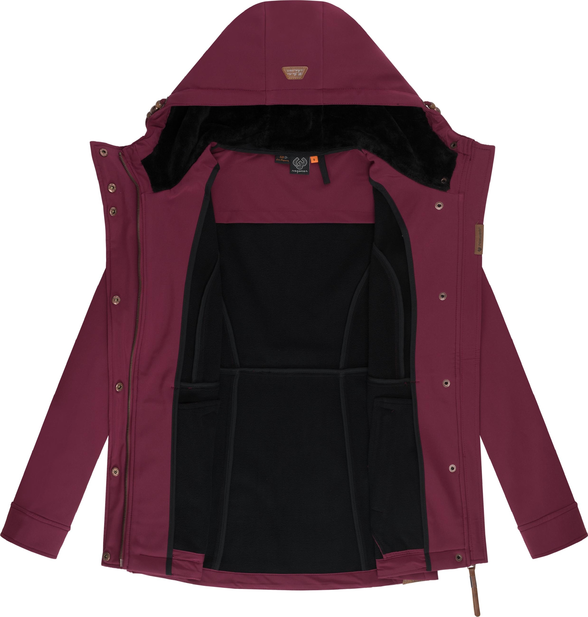 Ragwear Softshelljacke »Softshelljacke Yba« mit Kapuze sportliche Damen Outdoorjacke mit Kapuze