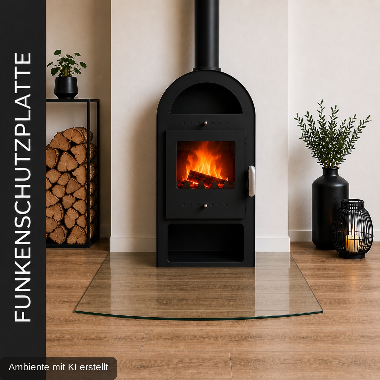 Hanseatic Bodenschutzplatte »Segmentbogen Glas 100x120x0,8« Funkenschutzplatte