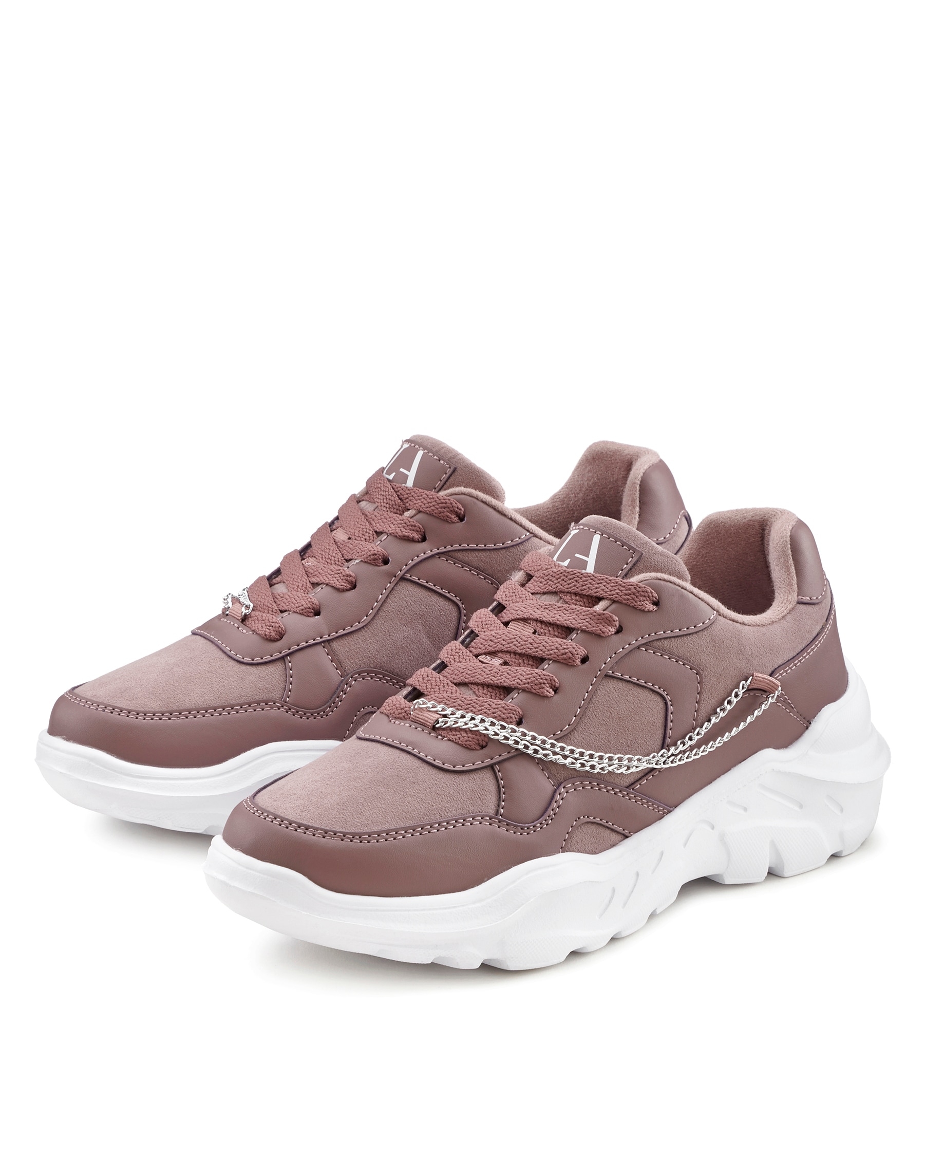 LASCANA Sneaker, mit Chunky-Sohle & Ketten, Schnürhalbschuhe, Freizeitschuhe VEGAN