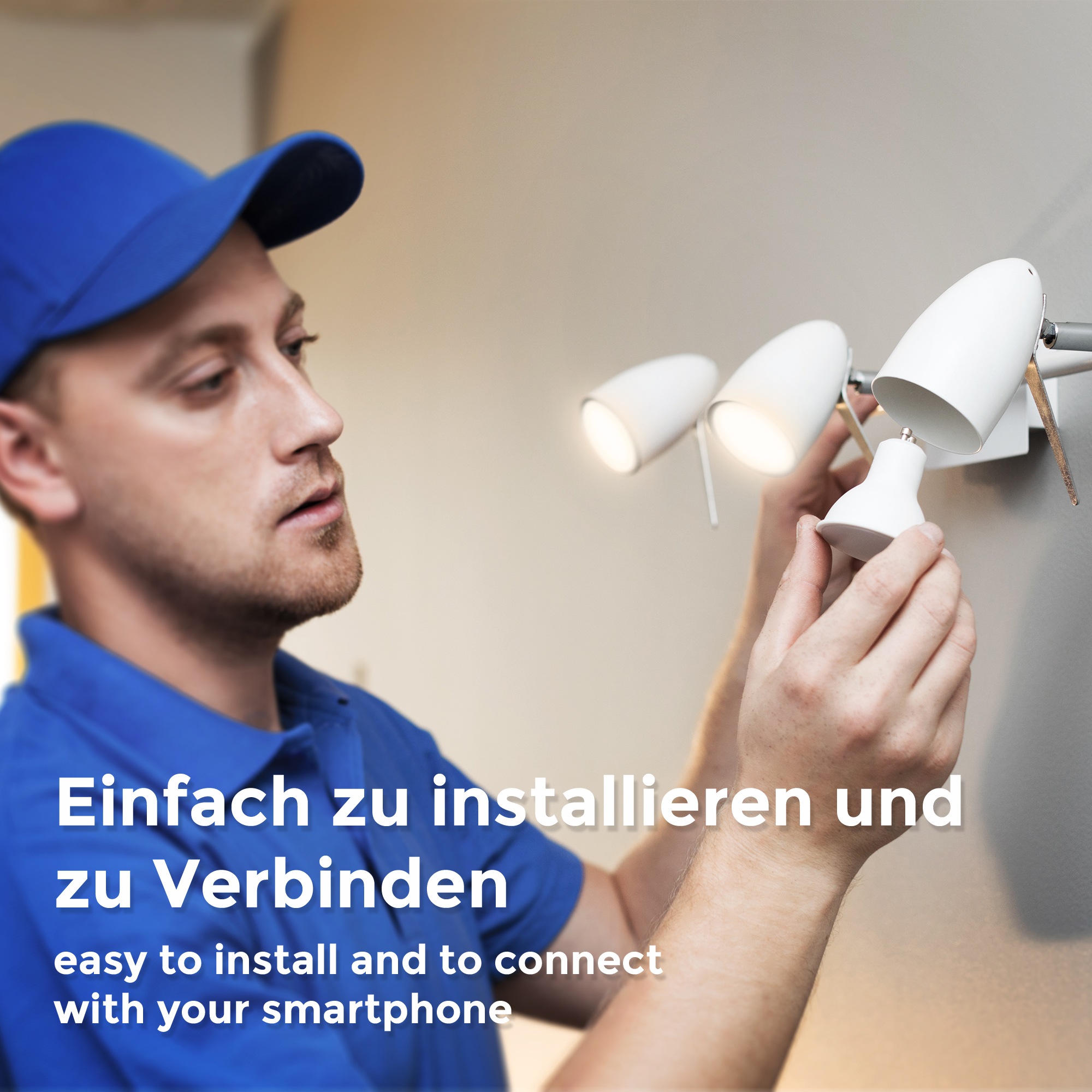 B.K.Licht LED-Leuchtmittel, GU10, 4 St., Warmweiß, Smart Home LED-Lampe, RGB, WiFi, App-Steuerung, dimmbar