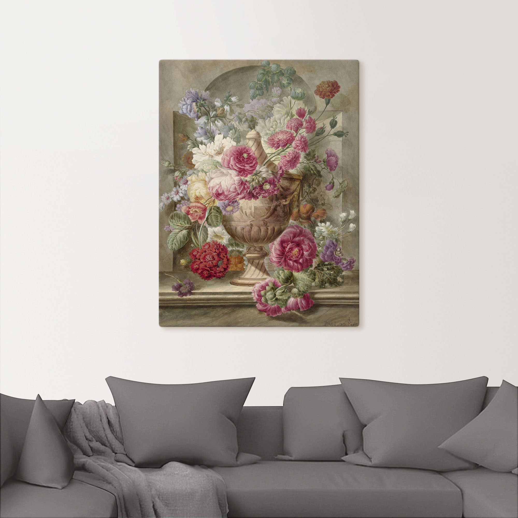 Artland Leinwandbild »Vase mit Blumen.« Arrangements 1 Stk. tlg. auf Holzrahmen gespannt