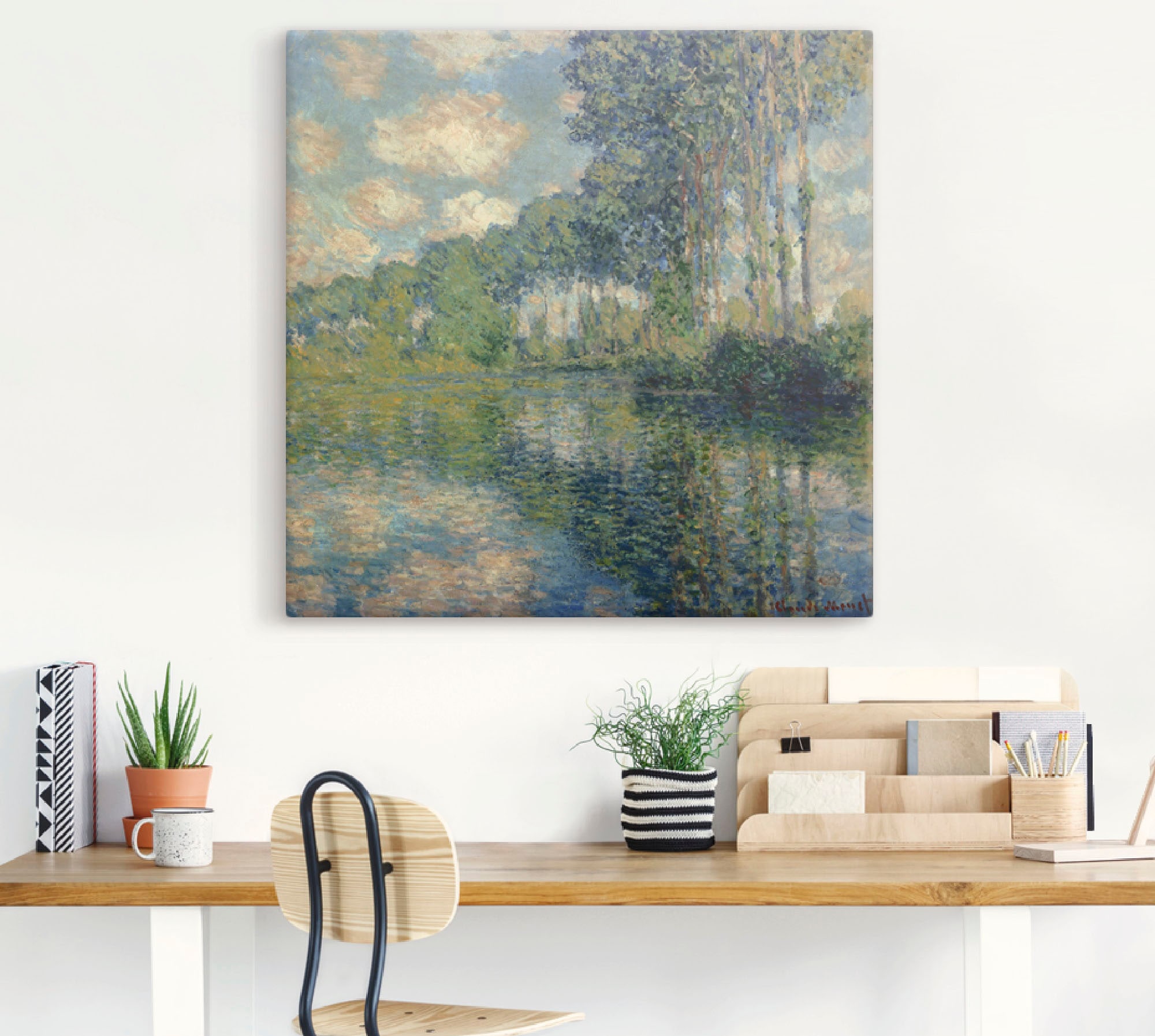 Artland Leinwandbild »Pappeln an der Epte.« Gewässer 1 Stk. tlg. auf Holzrahmen gespannt