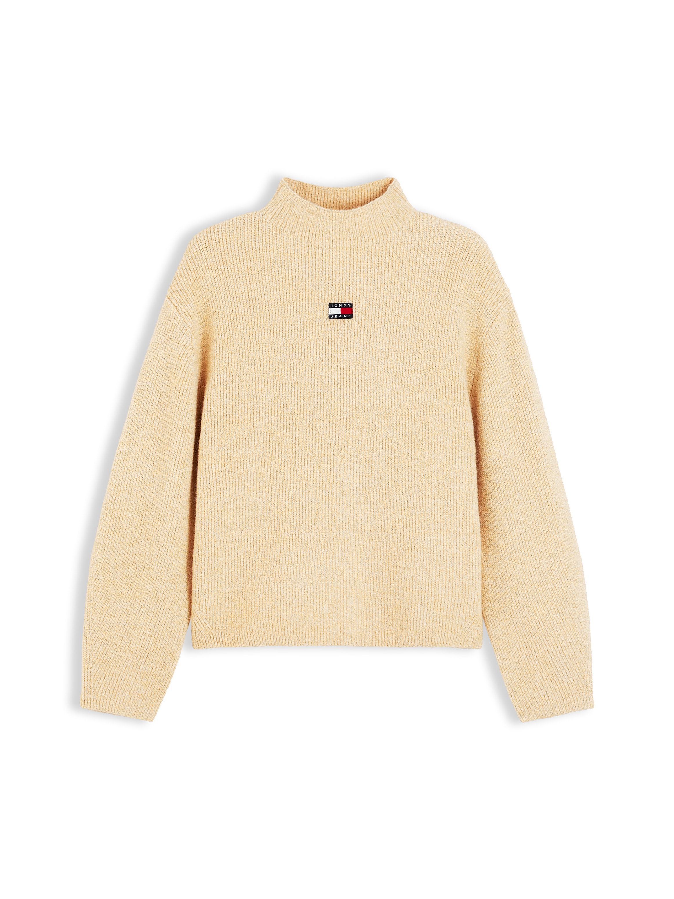 Tommy Jeans Stehkragenpullover »TJW MOCKNECK BADGE SWEATER EXT« Materialmix mit Alpaka