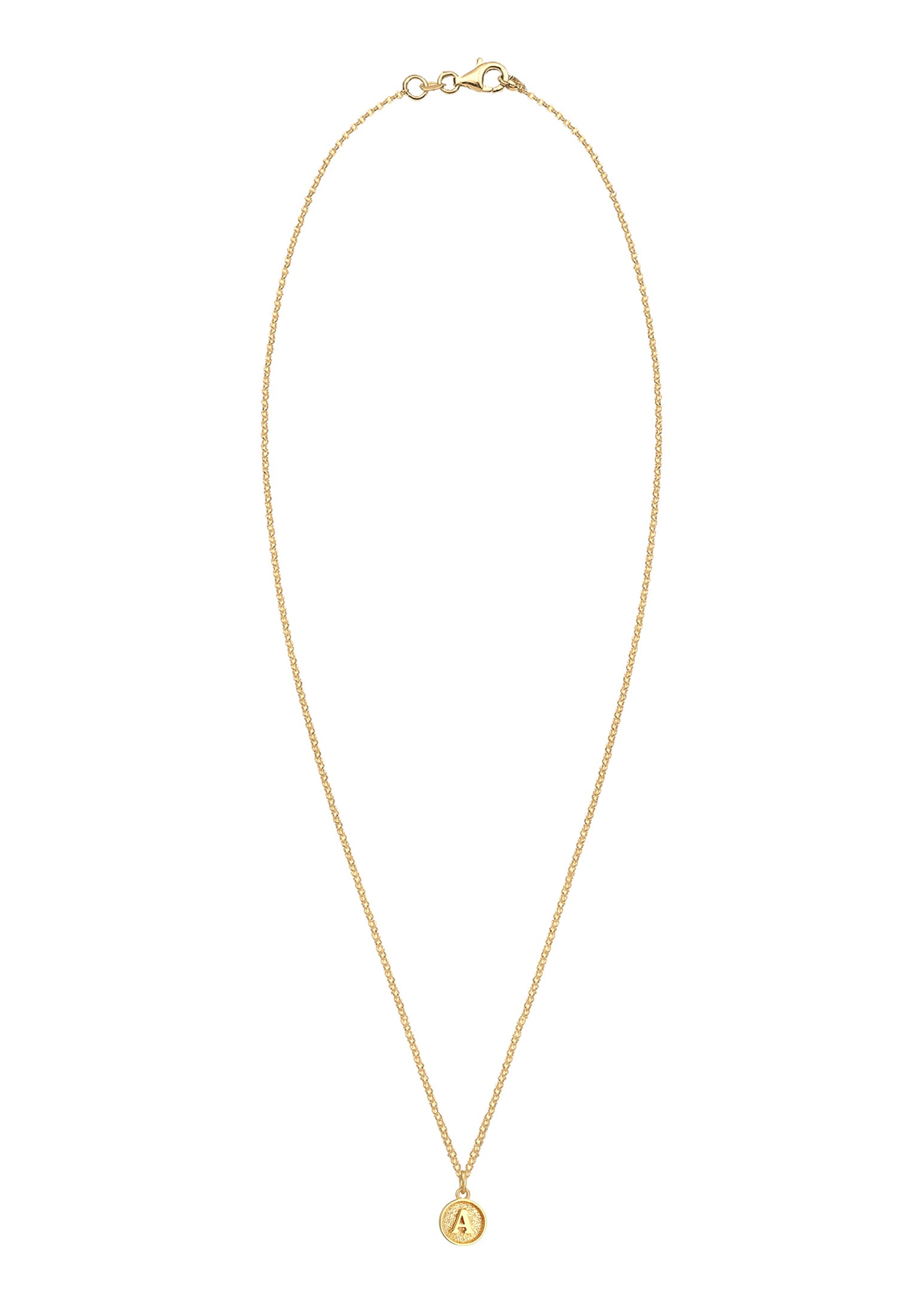 Elli Kette mit Anhänger »Halskette Plättchen Vintage Buchstabe A Initialen 925 Sterling Silber«