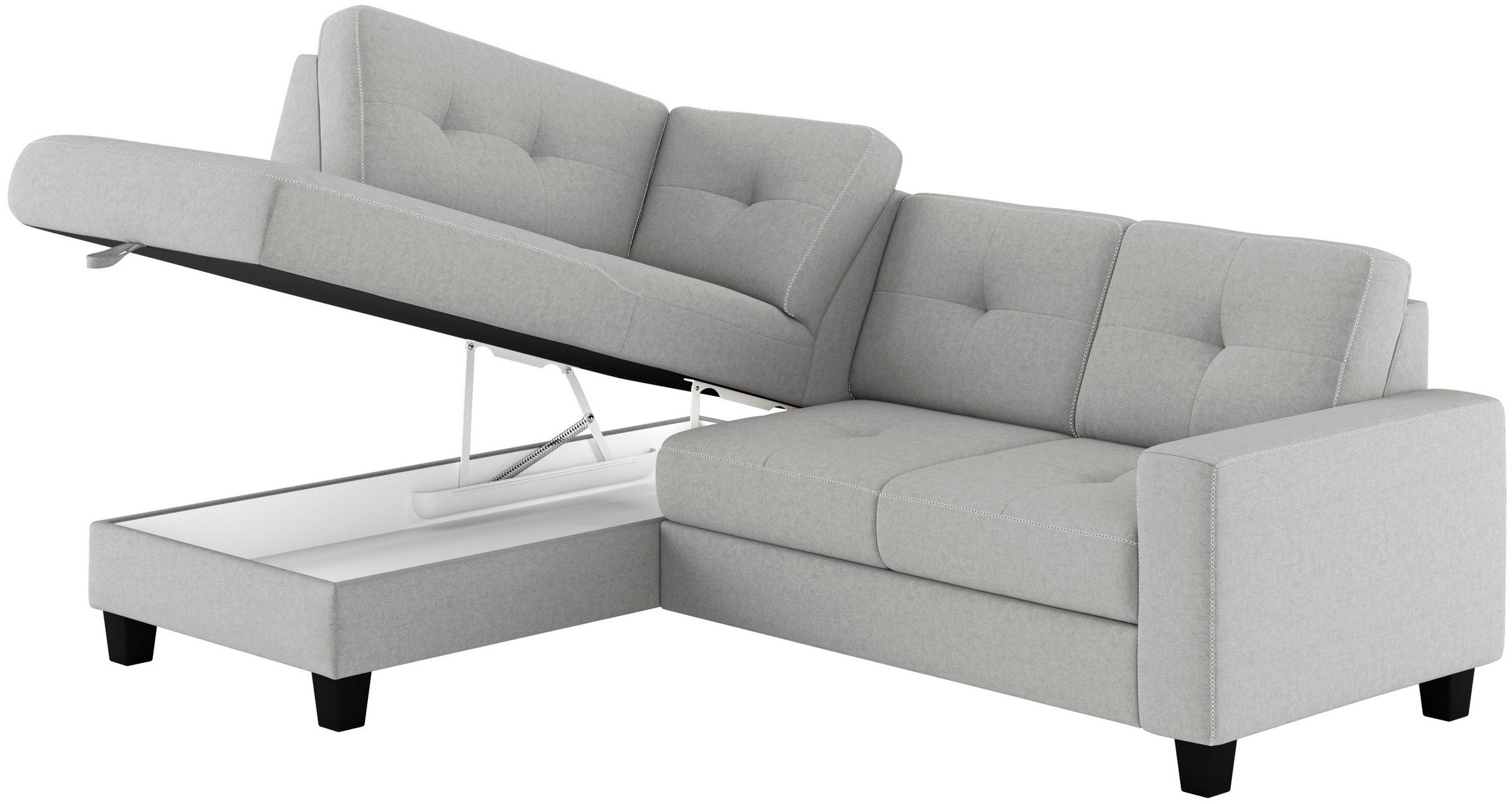 Places of Style Ecksofa »Varese«, Kreuznaht in beige