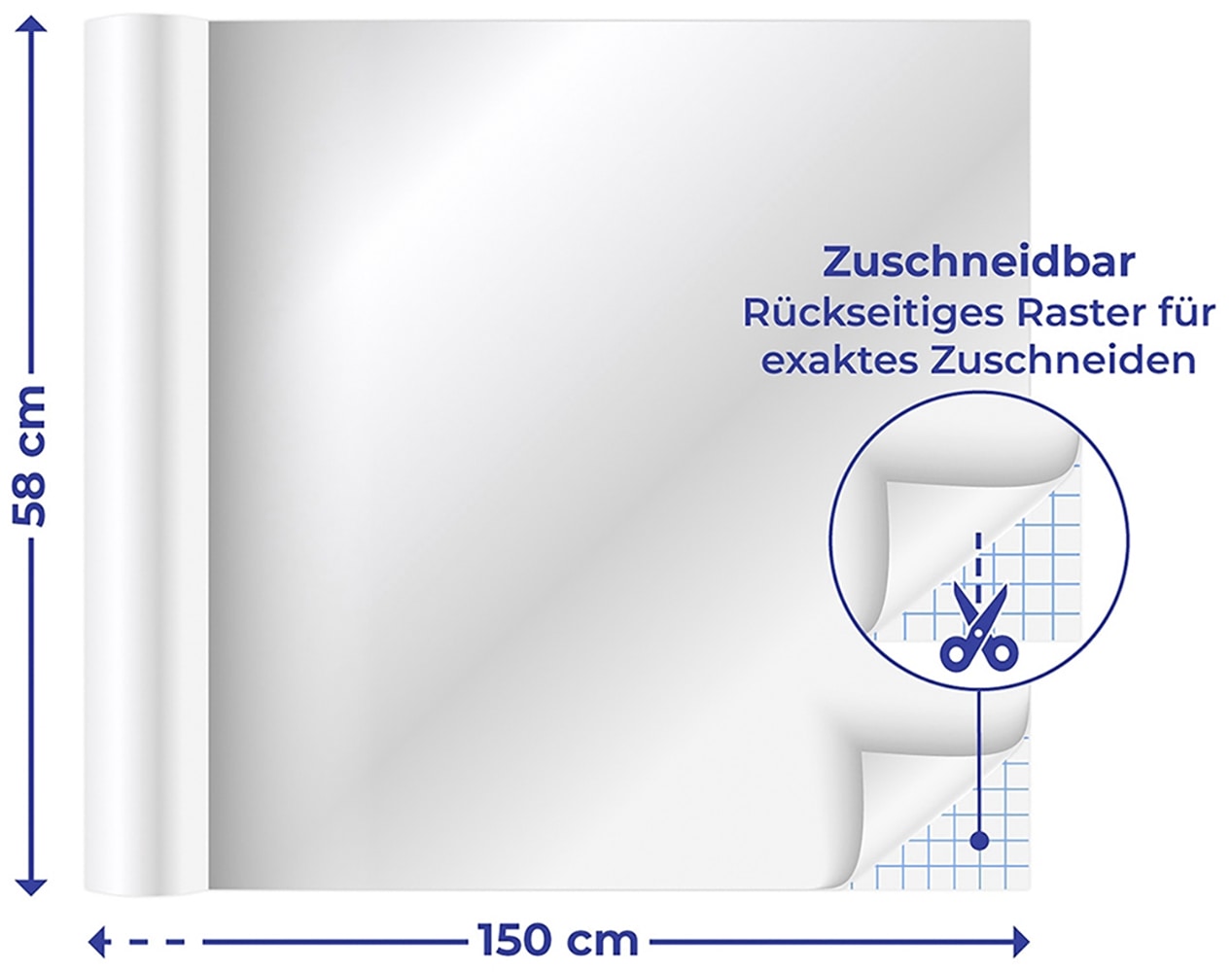 Maximex Dekorationsfolie »Spiegeleffekt-Folie«, 150x58 cm, zuschneidbar, selbstklebend, für Wand, Tür oder Schrank