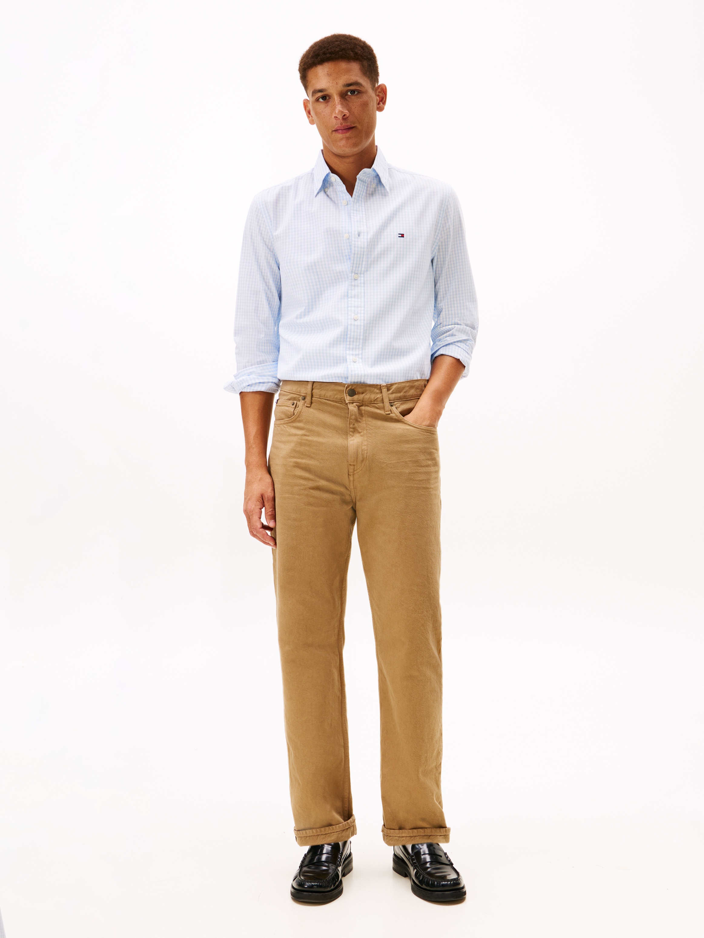 Tommy Hilfiger Langarmhemd »FLEX POPLIN BIG GINGHAM« regular fit, Button-down-Kragen