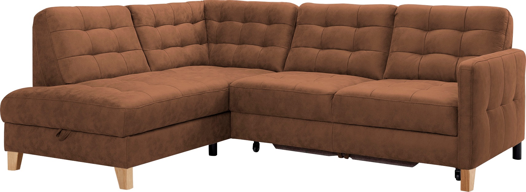 exxpo - sofa fashion Ecksofa »Elio, kompakt und komfortabel, bequem, zeitloses Design, L-Form«, wahlweise mit Bettfunktion und Bettkasten