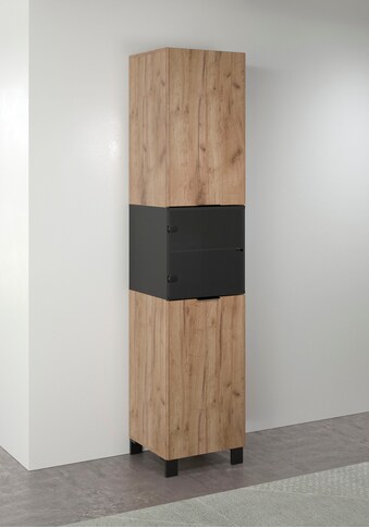 trendteam Vitrine »Kendo«, hellbraun / schwarz matt, 42 x 194 cm, mit Glastür kaufen