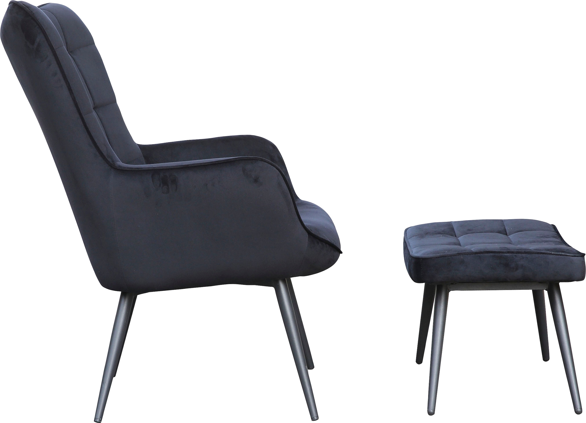 byLIVING Sessel »Uta«, (1 St.), wahlweise mit oder ohne Hocker, in Cord, Samt oder Webstoff