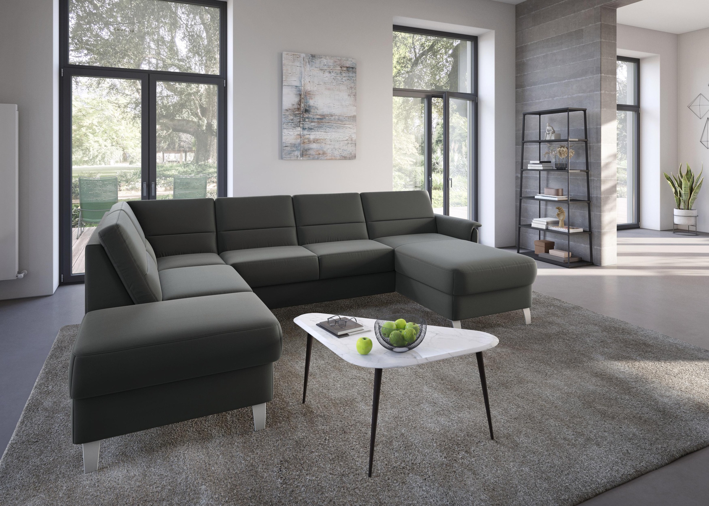 sit&more Wohnlandschaft »Palmera U-Form«, Federkern, wahlweise mit Bettfunktion und mit/ohne Stauraum