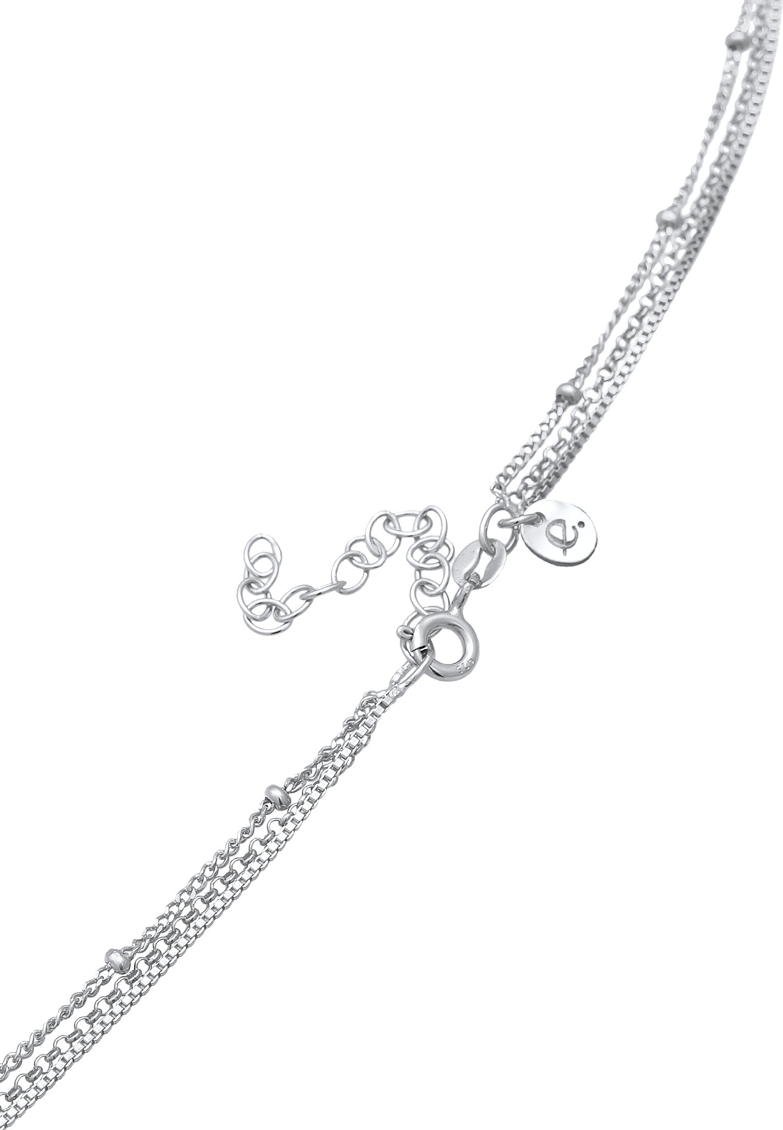 Elli Premium Silberkette »Halskette Layer Labradorit Plättchen Anhänger 925 Silber«