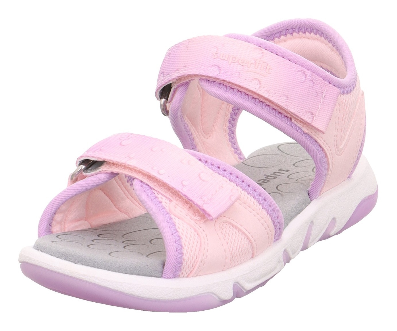 Superfit Sandale »PEBBLES WMS: mittel«, Sandalette mit süßem Glitzerverschluss, Größenschablone zum Download